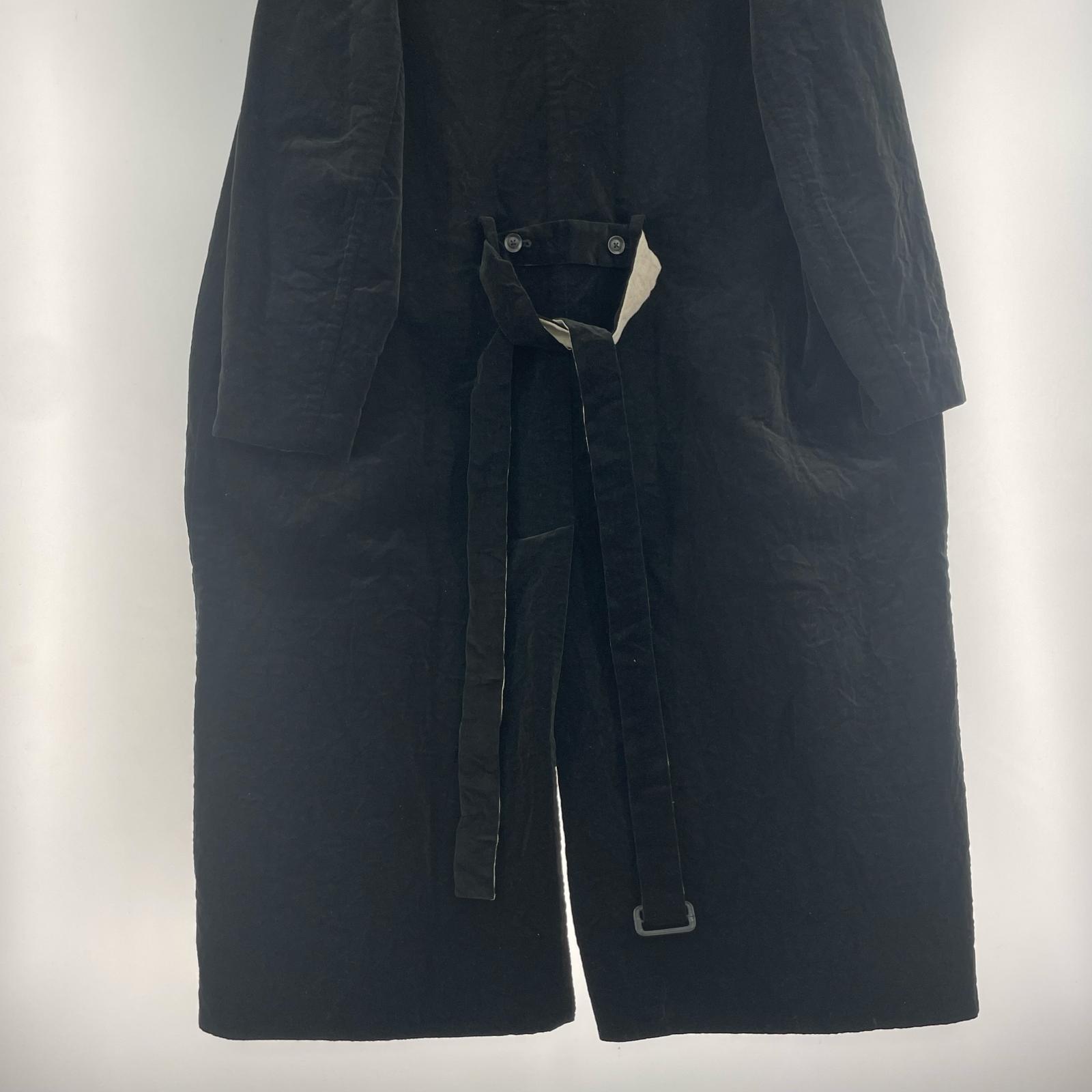その他アウター POUR HOMME 21AW LOOK19 POUR HOMME 21AWVELVETEEN X FLAX DOUBLE FACED STAND COAT 1 ブラック