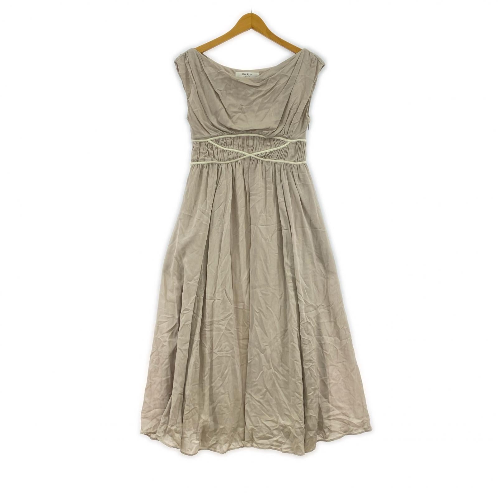 ワンピース Her lip to Valletta Long Dress(S) S ベージュ