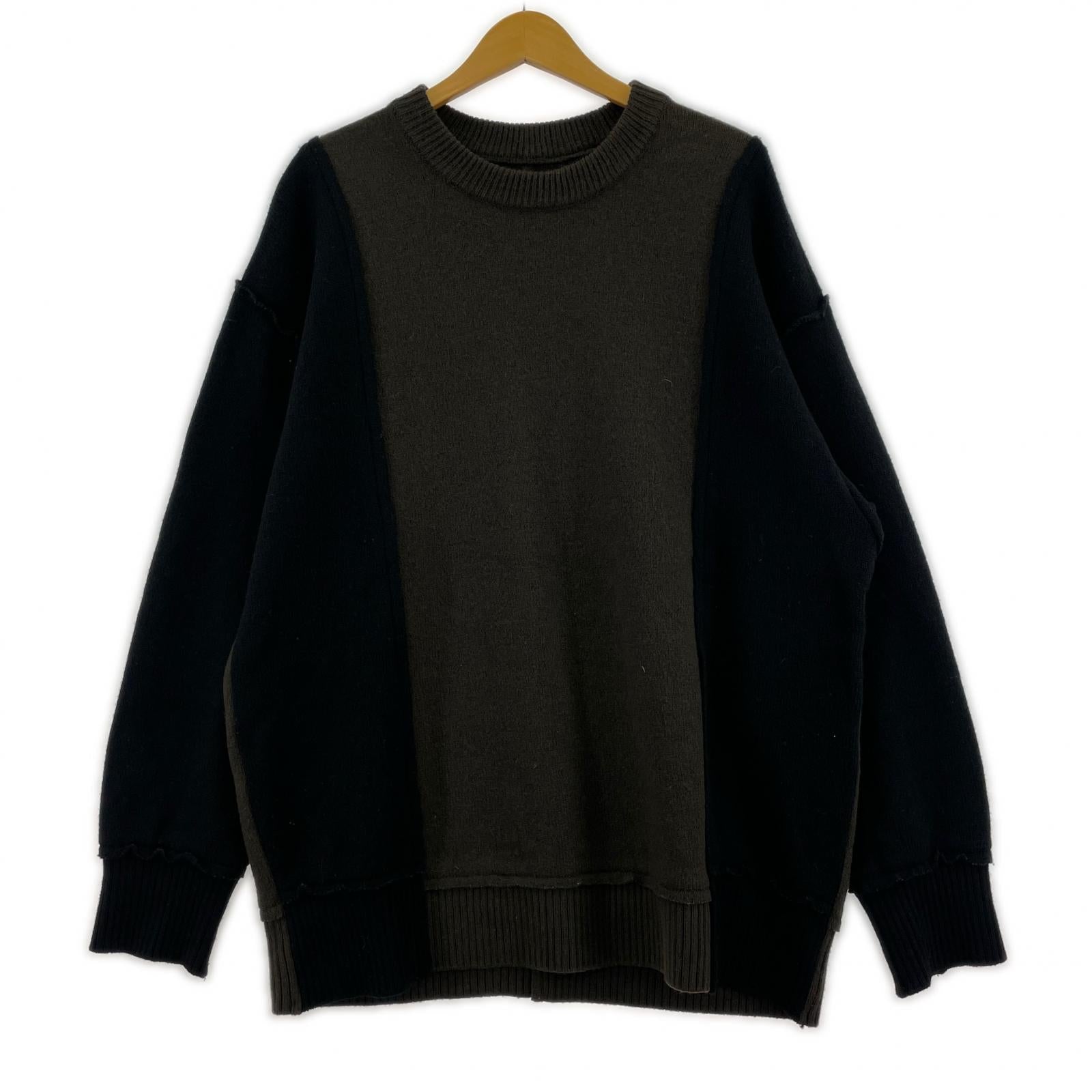 ニット stein 23SS SPANISH MERINO MULTI STATION KNIT 切替ニット S S カーキ