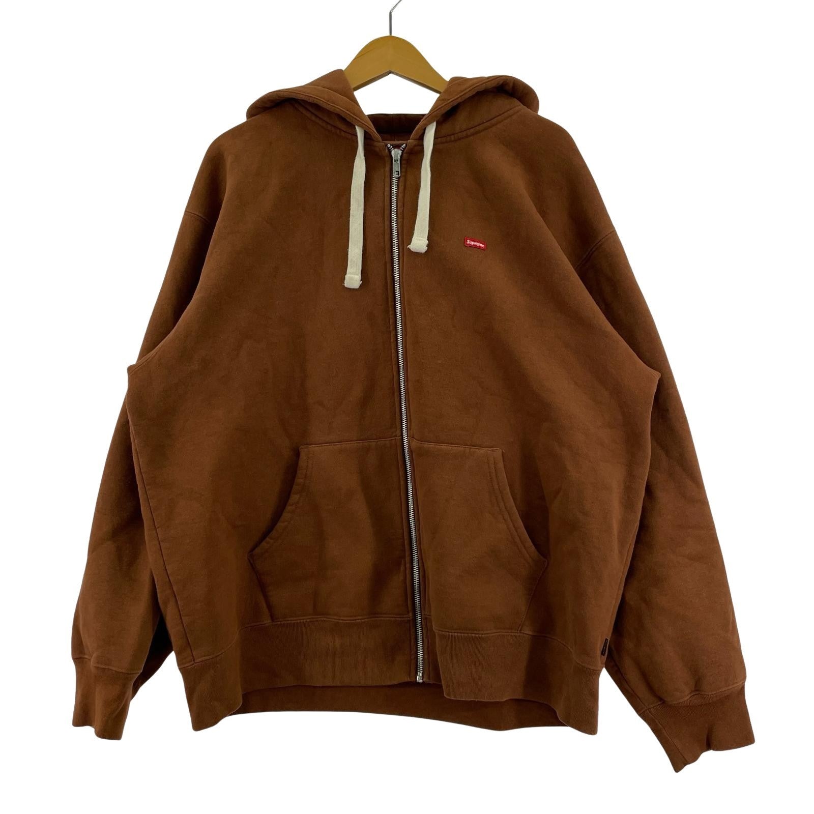 パーカー 22AW Small Box Drawcord Zip Up Hooded L ブラウン