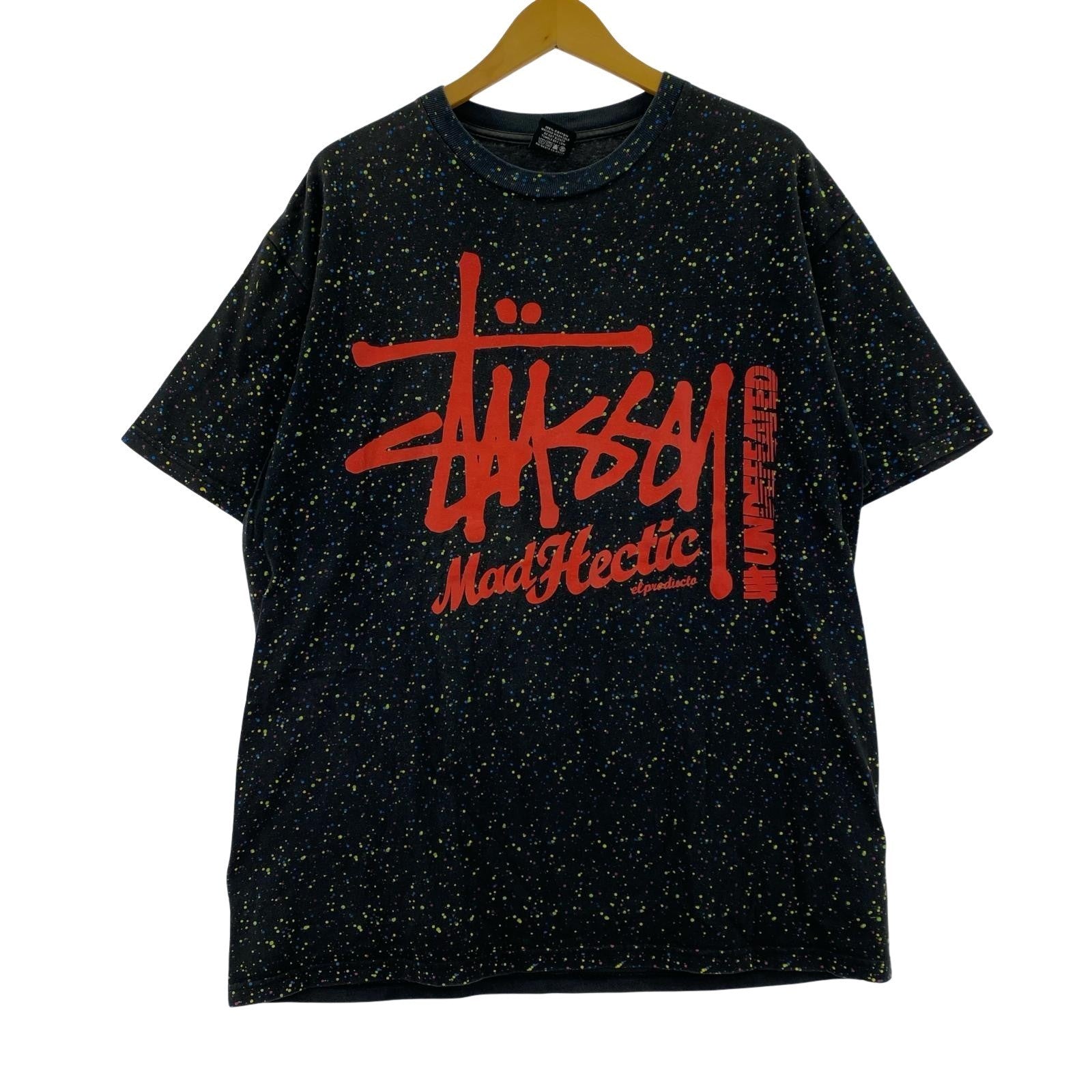 半袖Tシャツ ×UNDEFEATED×Mad Hectic 総柄 黒 (L) L ブラック