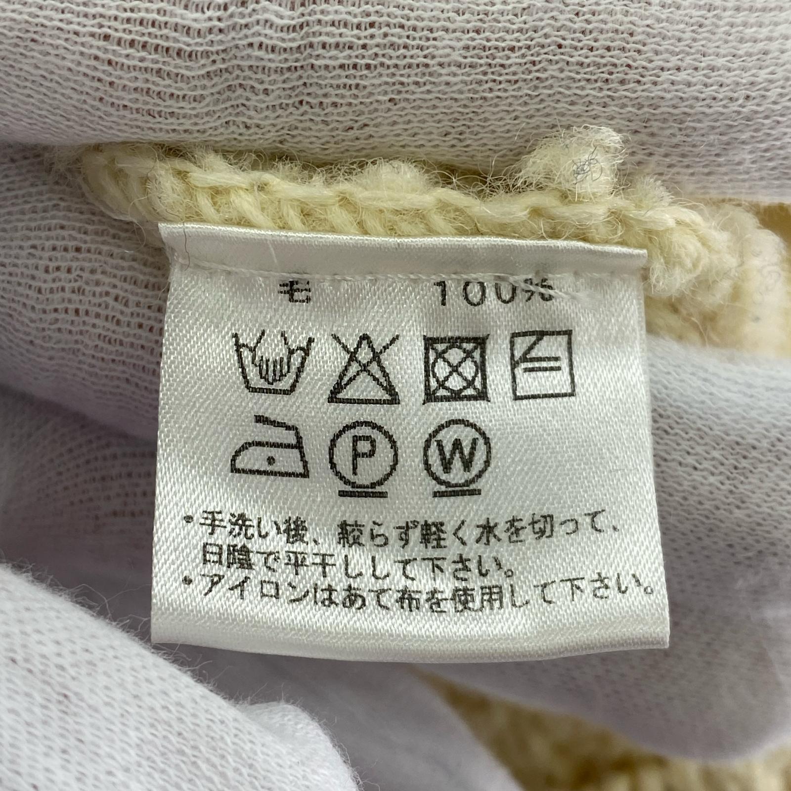 ニット Kerry Woollen Mills/ケーブルクルーネック/英国製 38 ホワイト