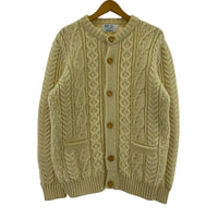 ニット Kerry Woollen Mills/ケーブルクルーネック/英国製 38 ホワイト