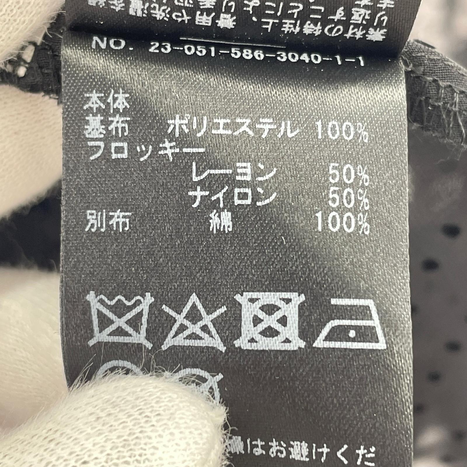 長袖シャツ ドットシフォンブラウス BLK ブラック