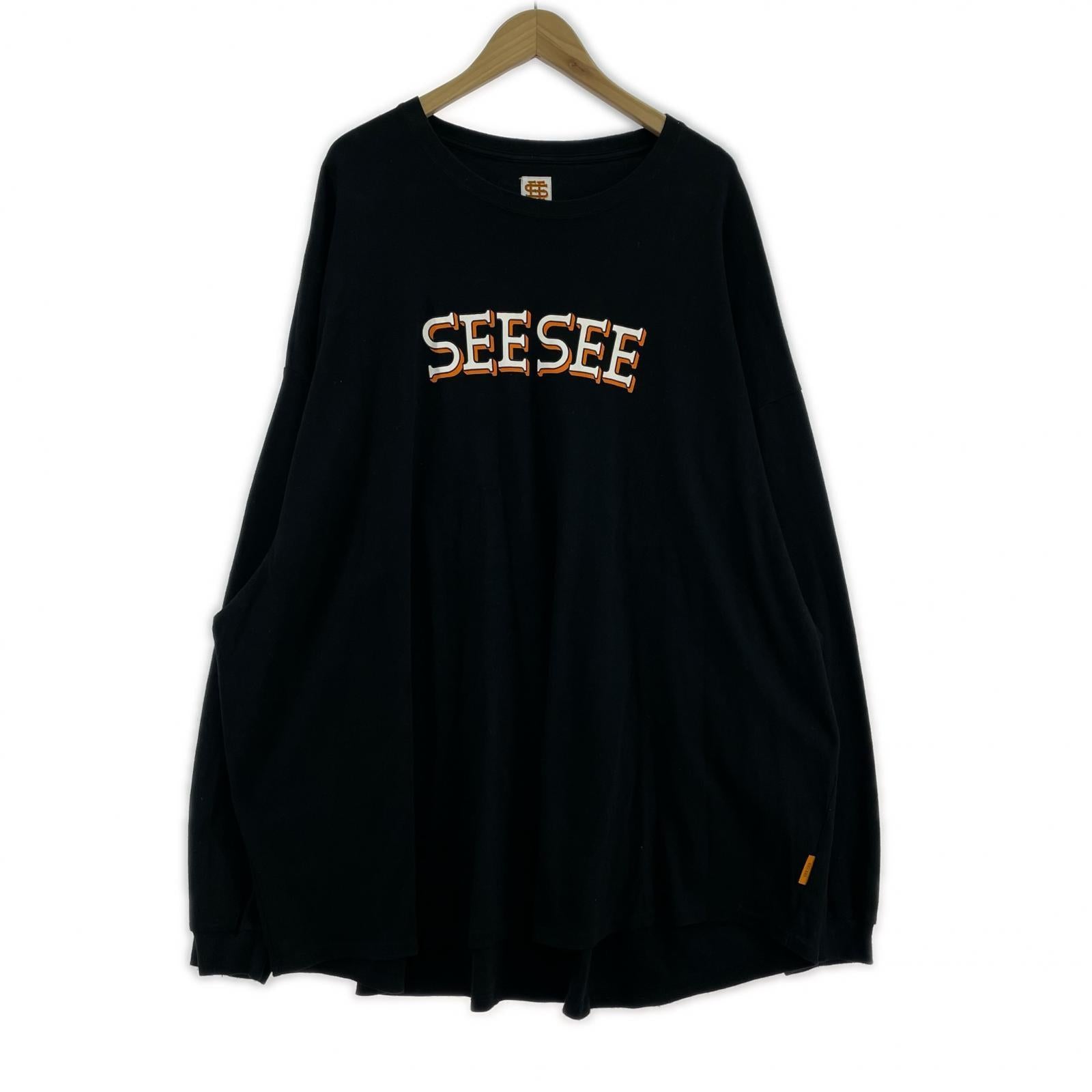 長袖Tシャツ SEE SEE SUPER BIG ROUND LS TEE XXL ブラック