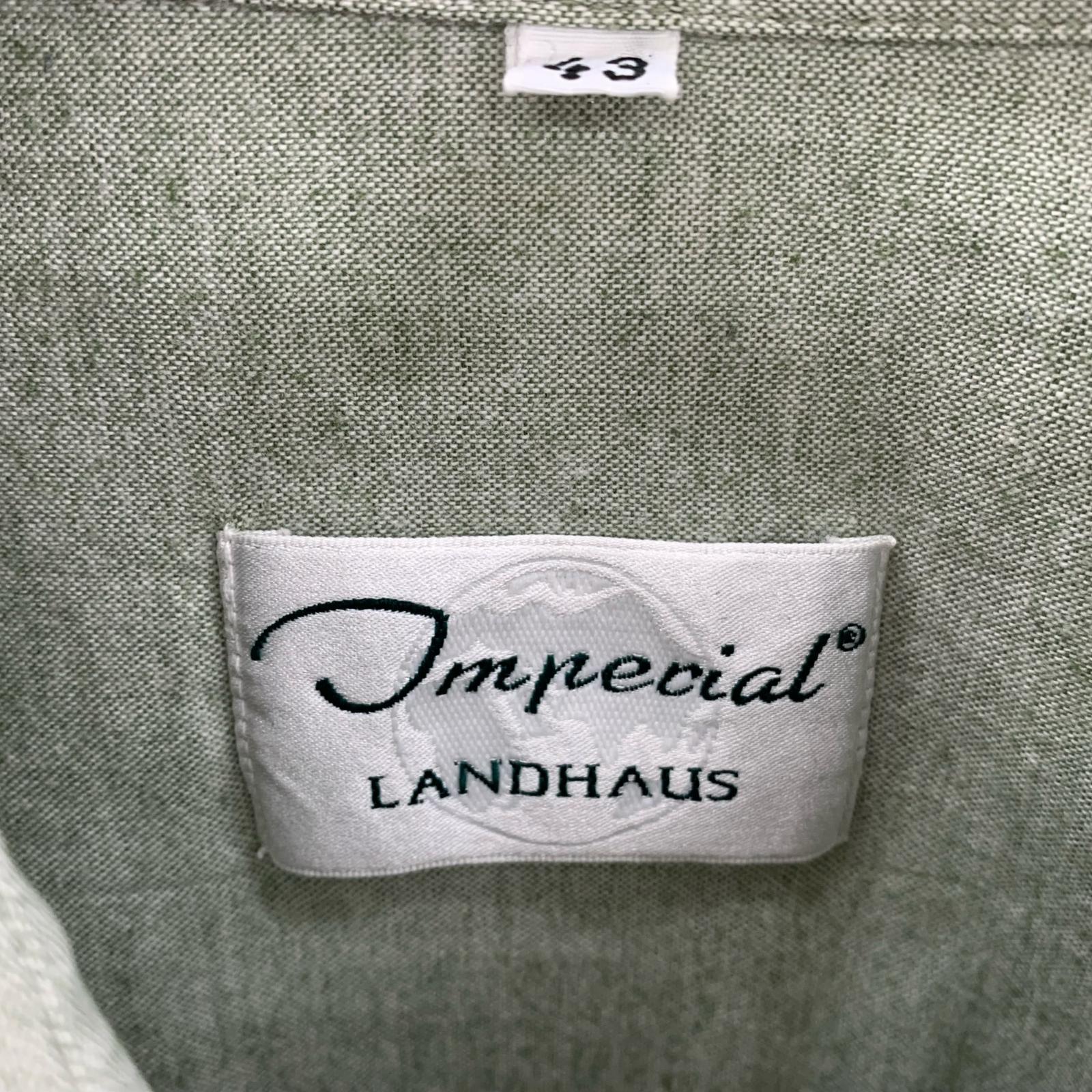 長袖シャツ LANDHAUS チロリアン グリーン 43 グリーン