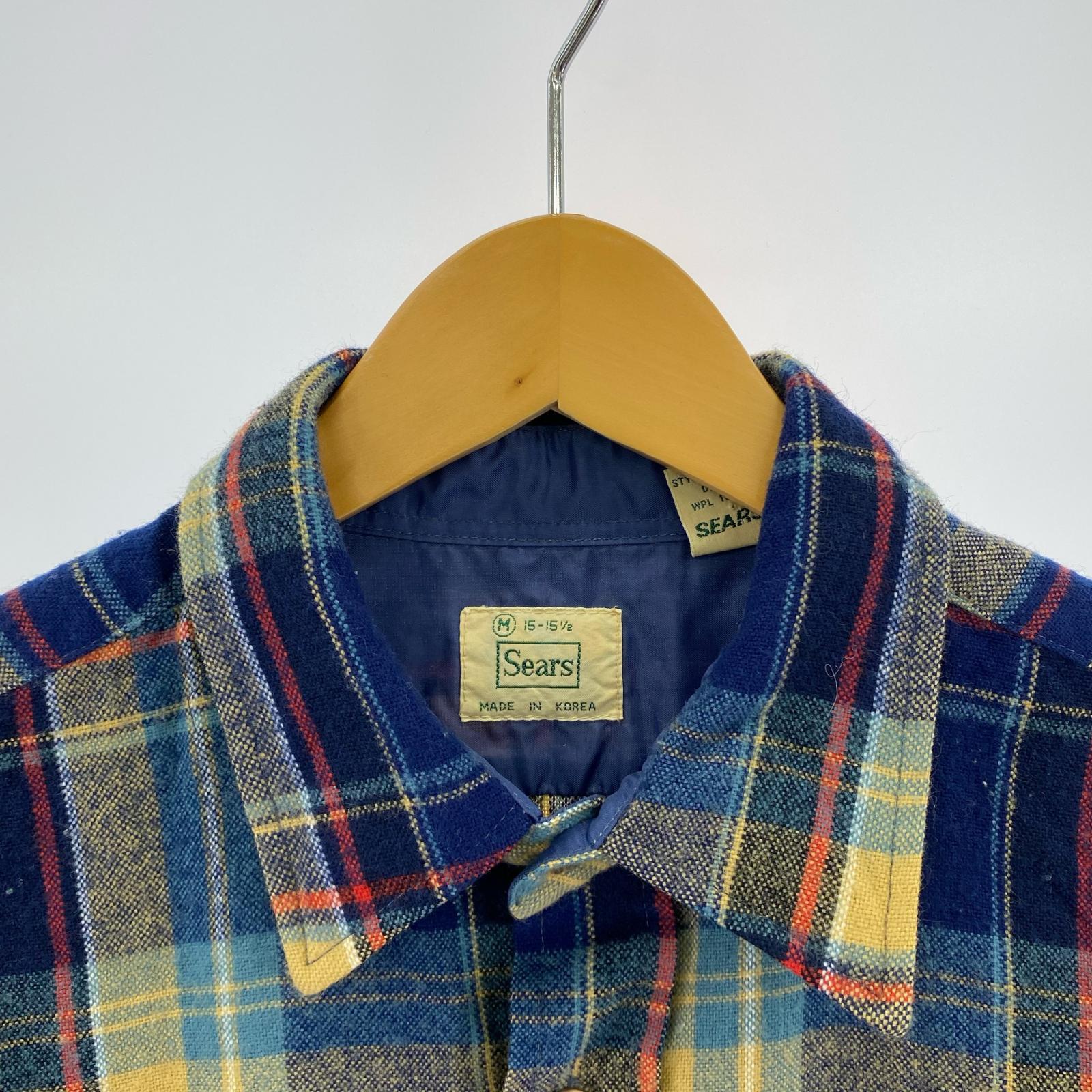 長袖シャツ Sears 80s ネルシャツ M M