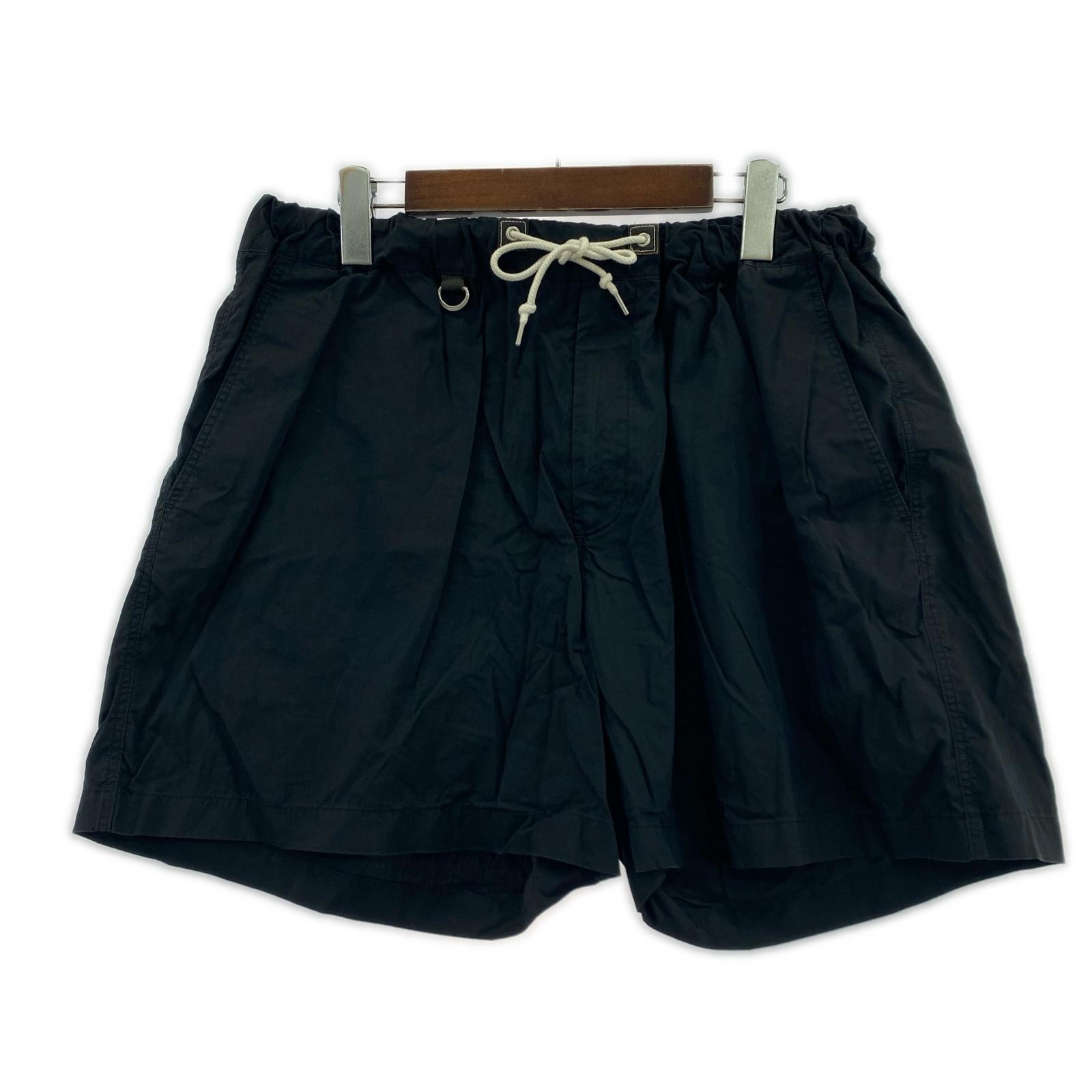 ショートパンツ LIGHT POPLIN WIDE SHORTS/3/ブラック ブラック