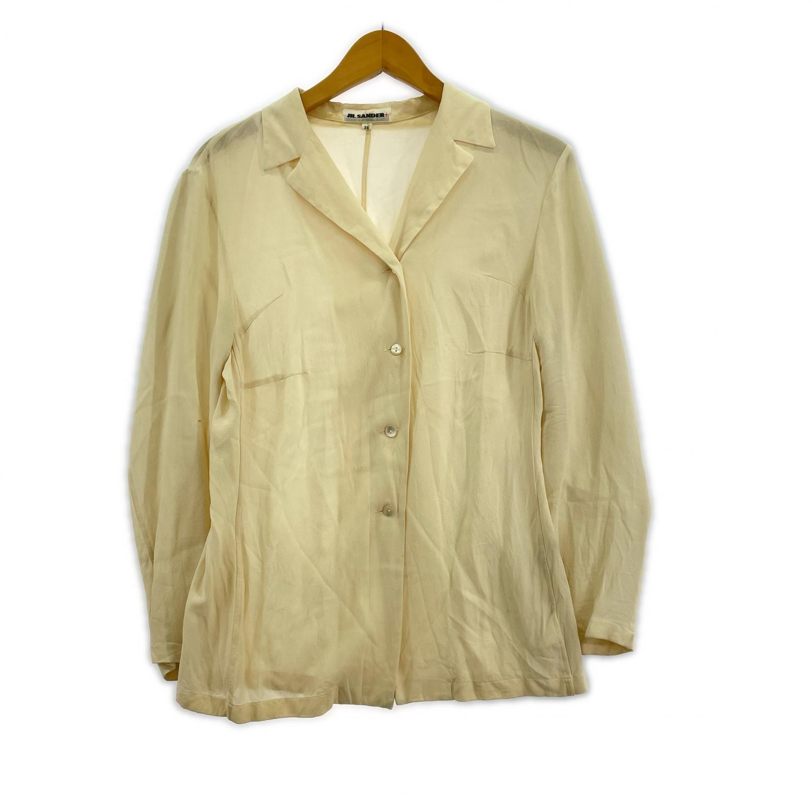 長袖シャツ JIL SANDER L/S シルクシャツ 36 ベージュ