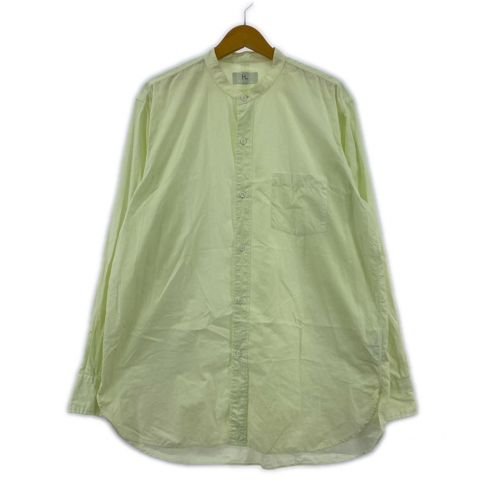 長袖シャツ HERILL バンドカラーシャツ 黄緑