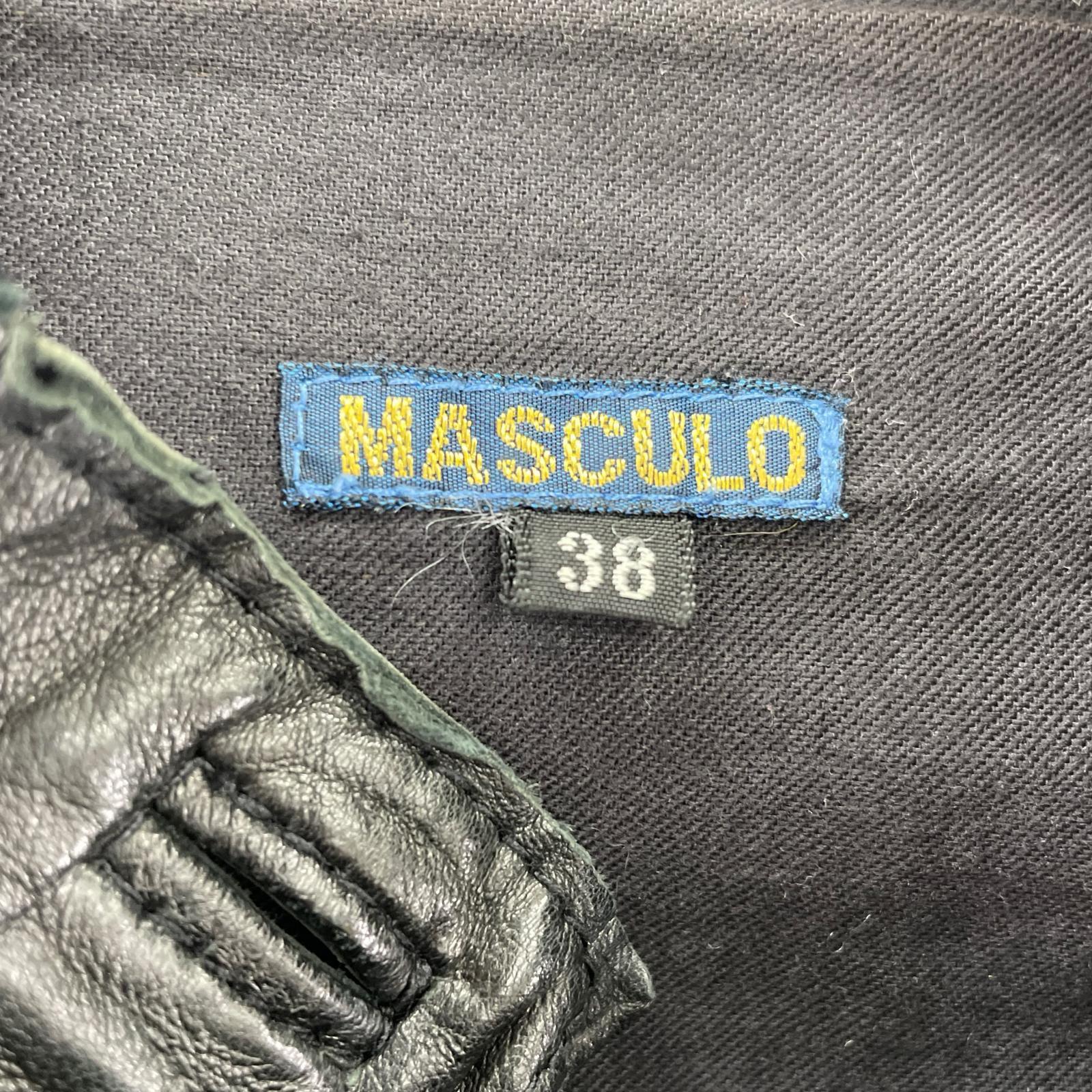 ジャケット MASCULO ラムレザーJKT 黒 38 ブラック