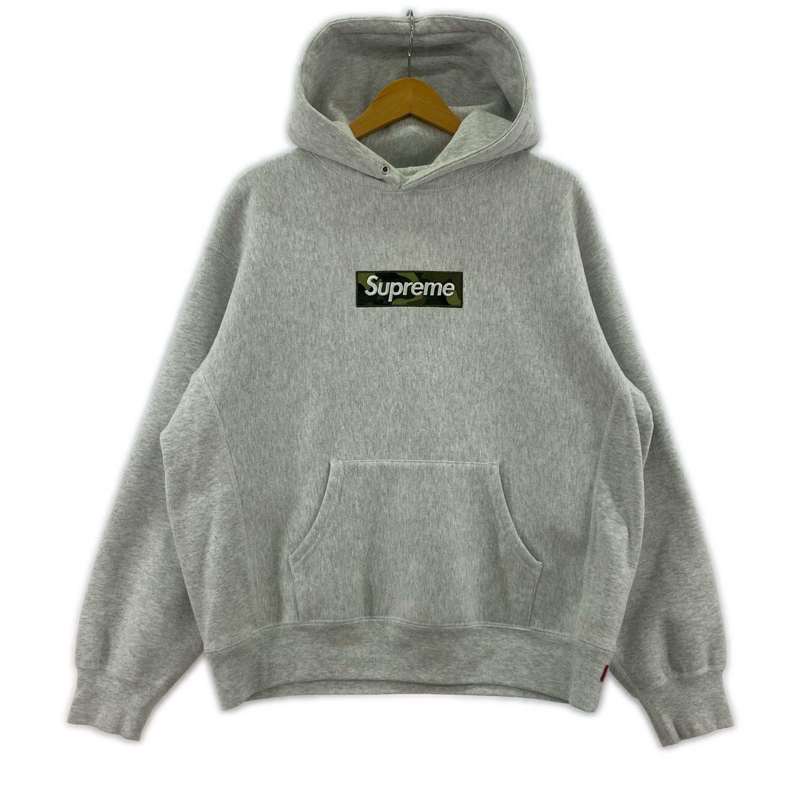 パーカー 23AW Box Logo Hooded Sweat Shirt Camo S グレー