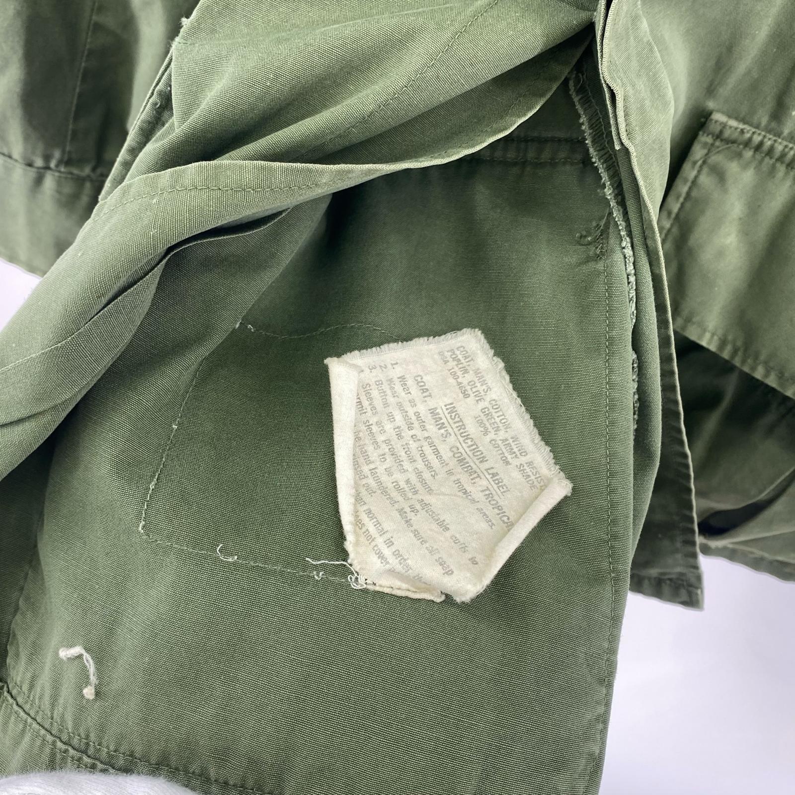 ジャケット 60s U.S.ARMY ジャングルファティーグジャケット 3rd ノンリップ グリーン