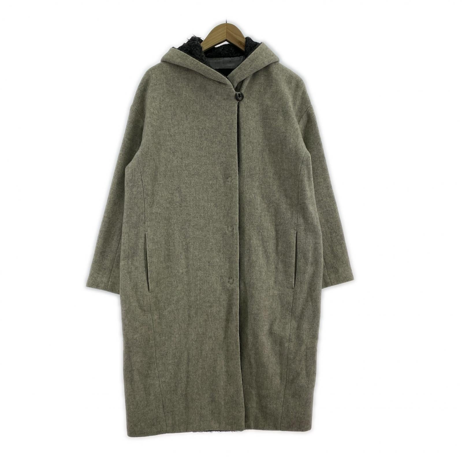 その他アウター HOODED LONG GOWN COAT/F/GRY フリー グレー