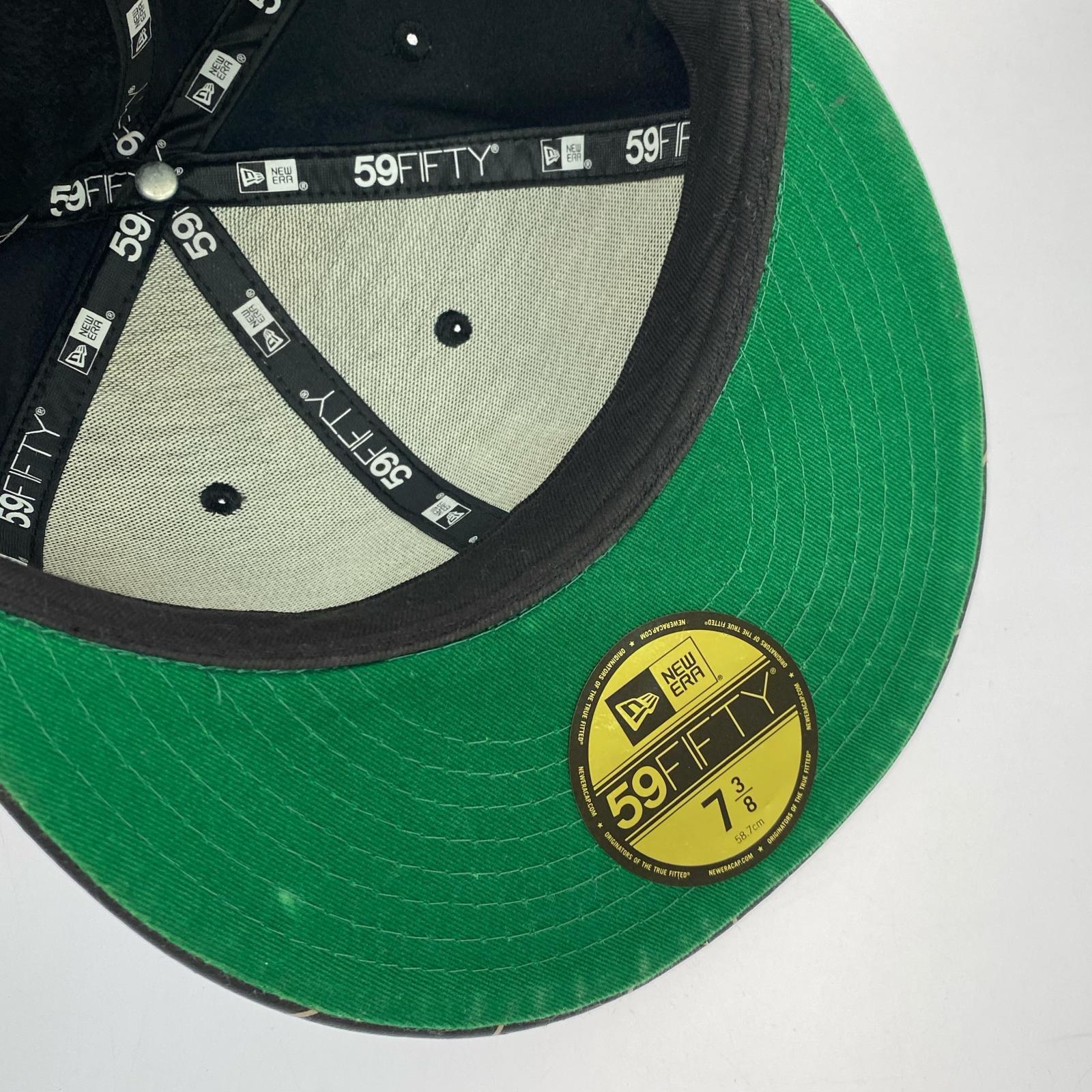 キャップ × new era レザー 黒 ブラック