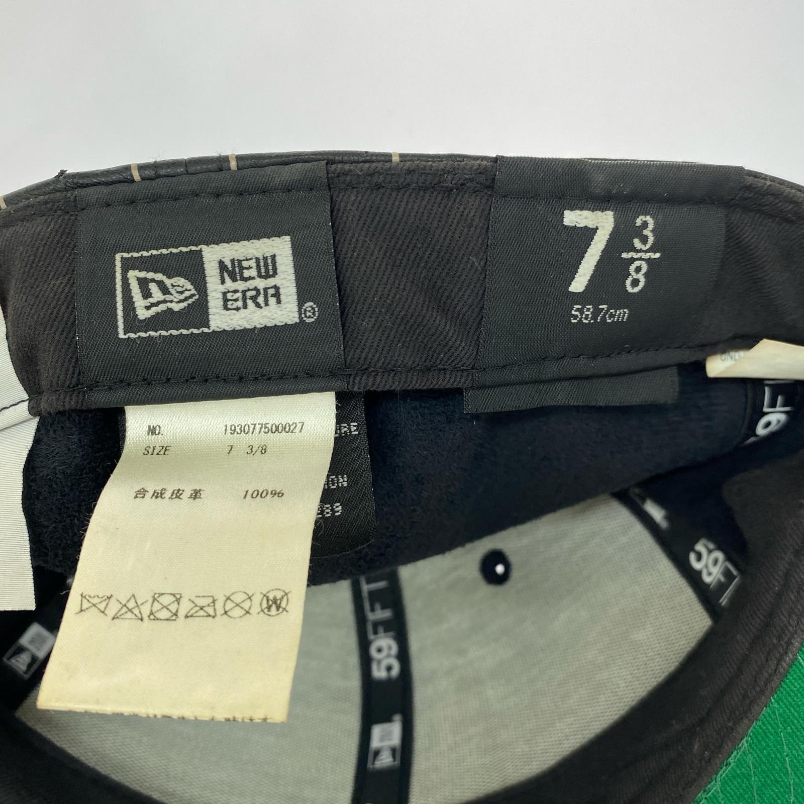 キャップ × new era レザー 黒 ブラック