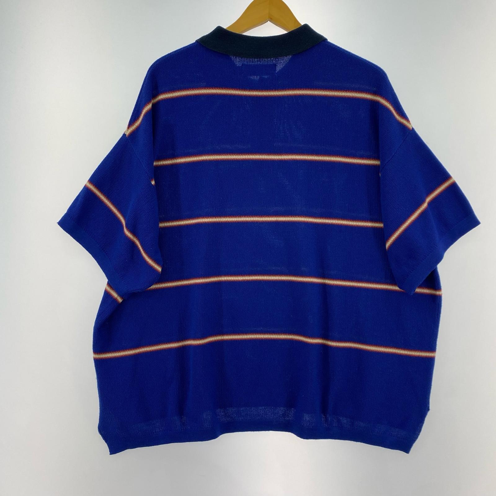 ポロシャツ BAMBI BORDER KNIT POLO 青 (M) M ブルー