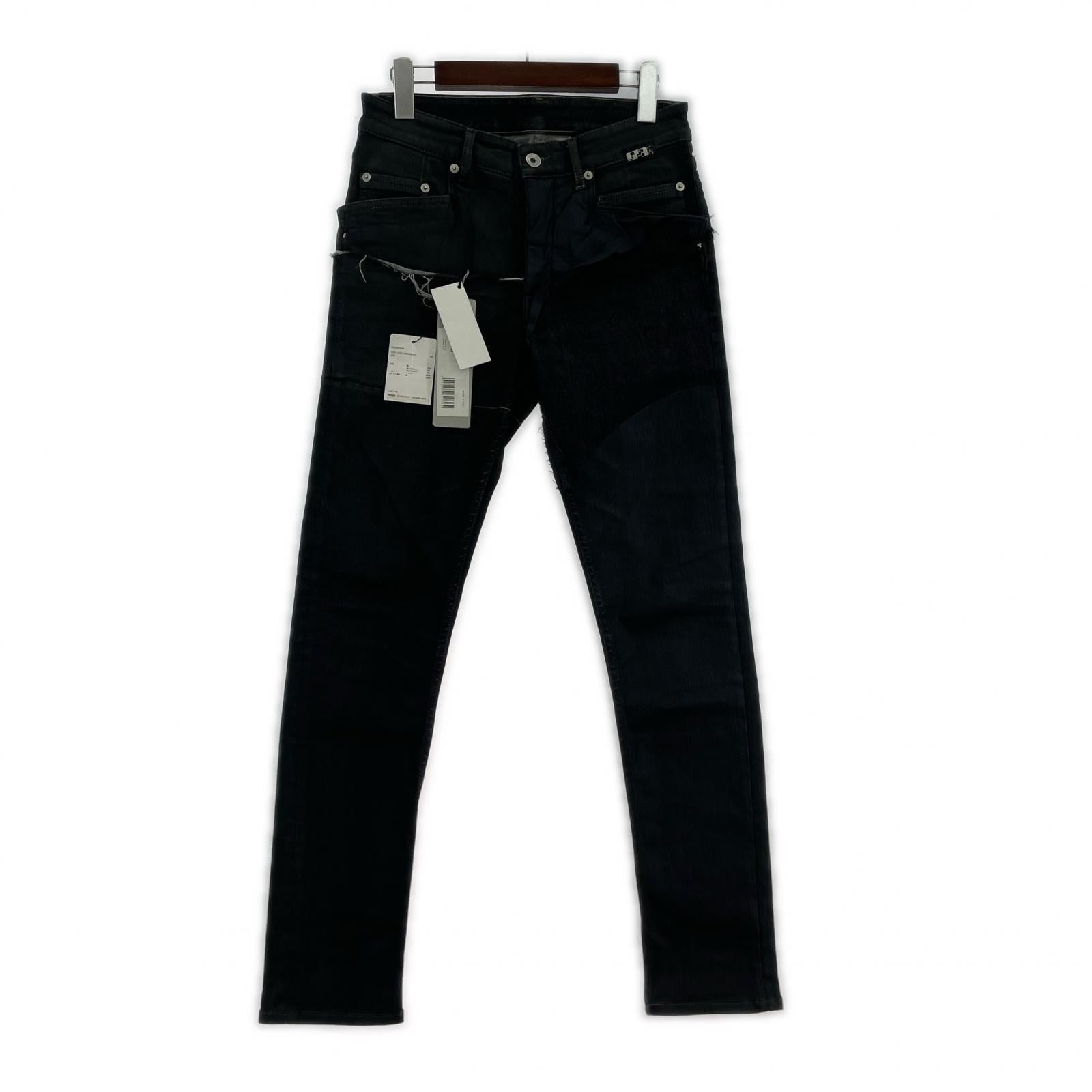 デニムパンツ Rick Owens TYRONE COMBO DENIM 26 ブラック
