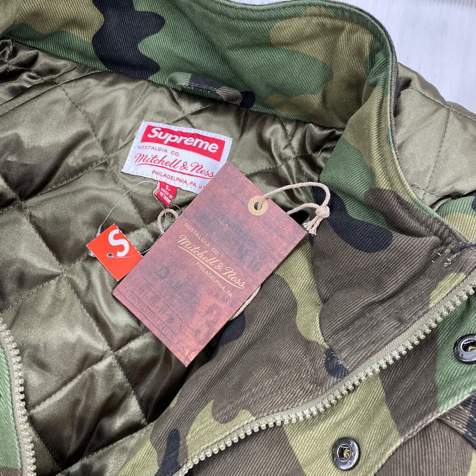ジャケット Supreme×Mitchell&Ness Twill Stadium Jacket カモ柄 (L) L