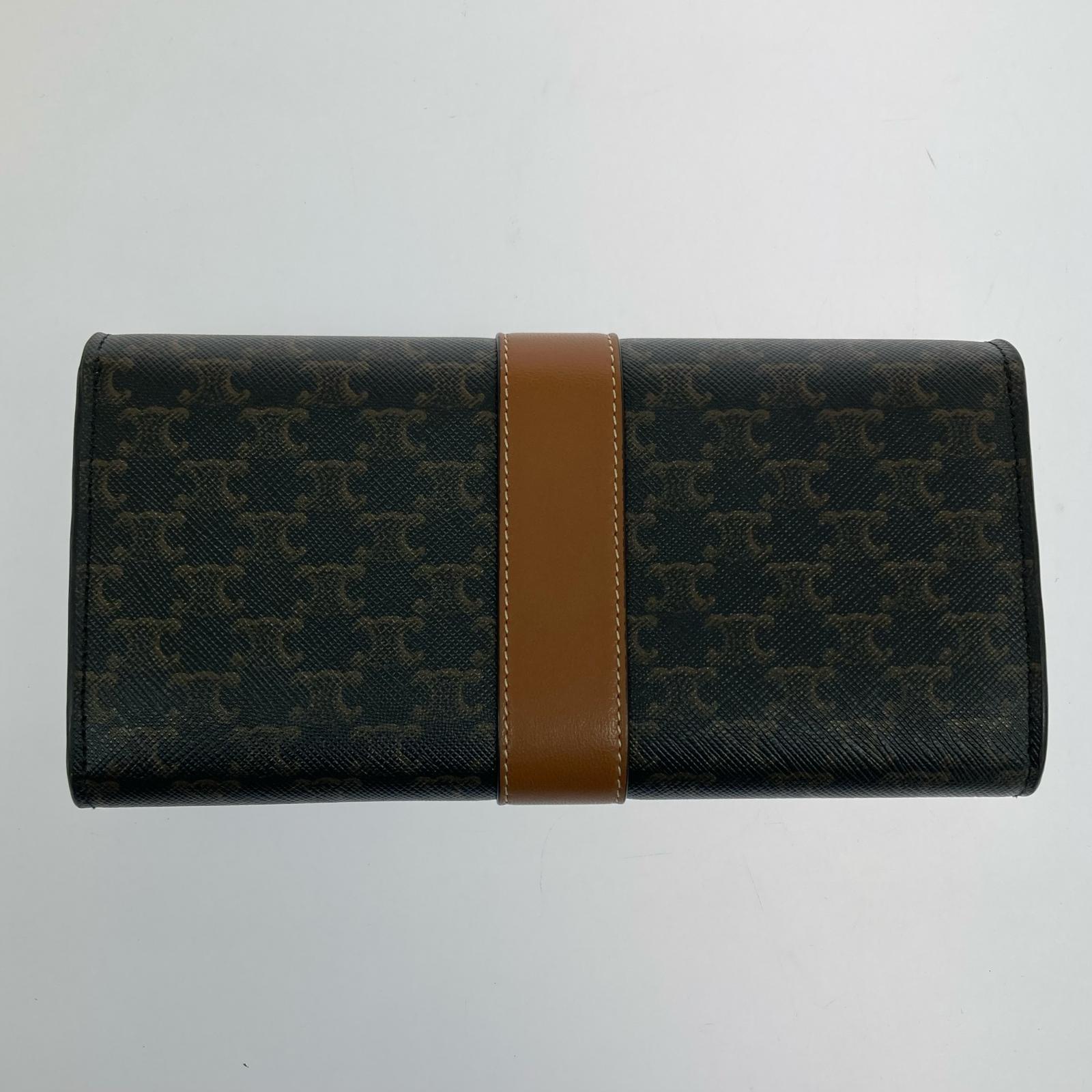 CELINE トリオンフ フラップロングウォレット