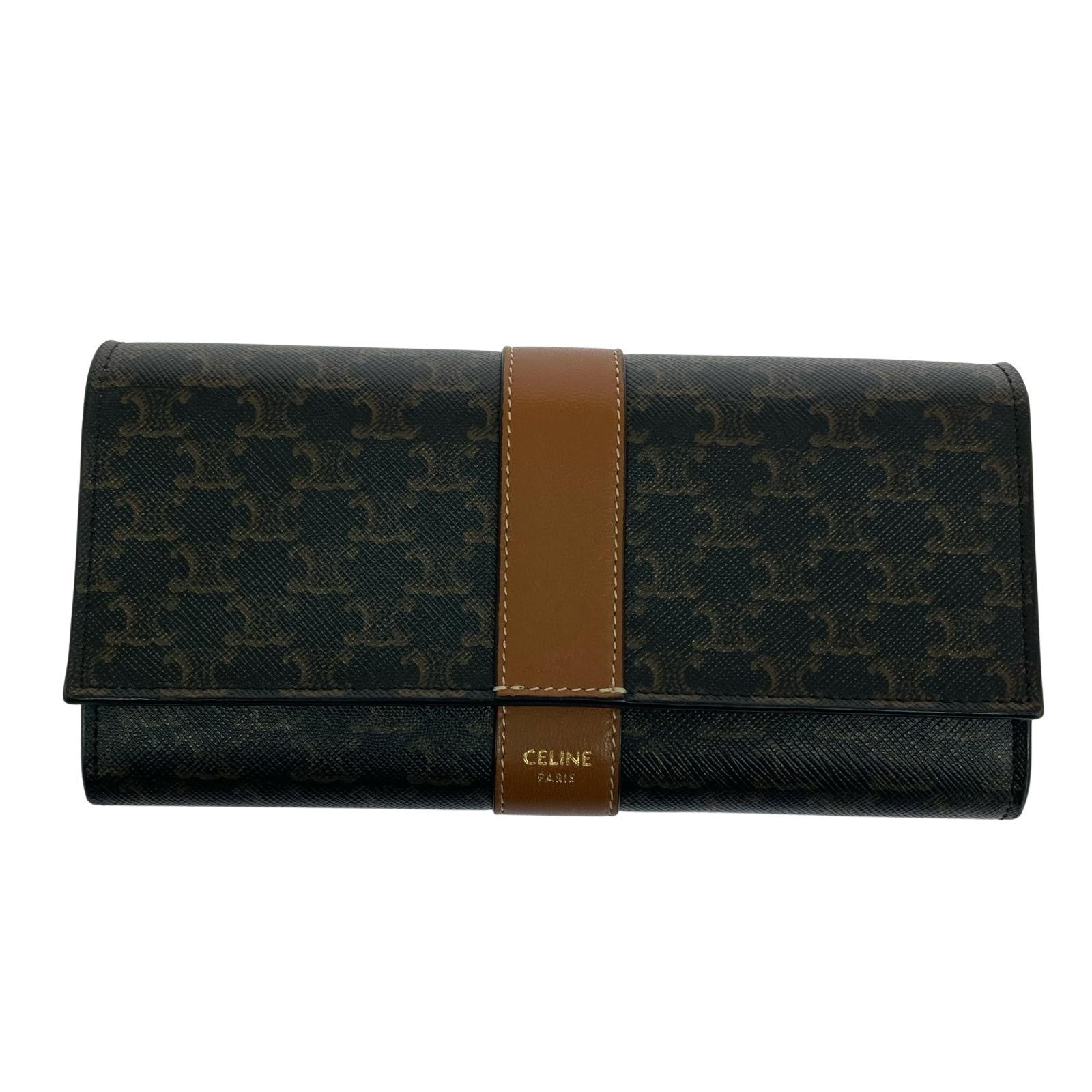 CELINE トリオンフ フラップロングウォレット