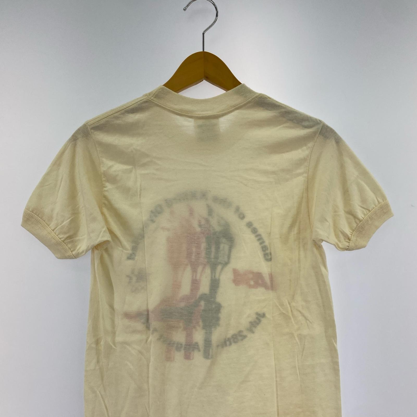 半袖Tシャツ 80s ロサンゼルスオリンピック 聖火プリント 白 (S) S ベージュ