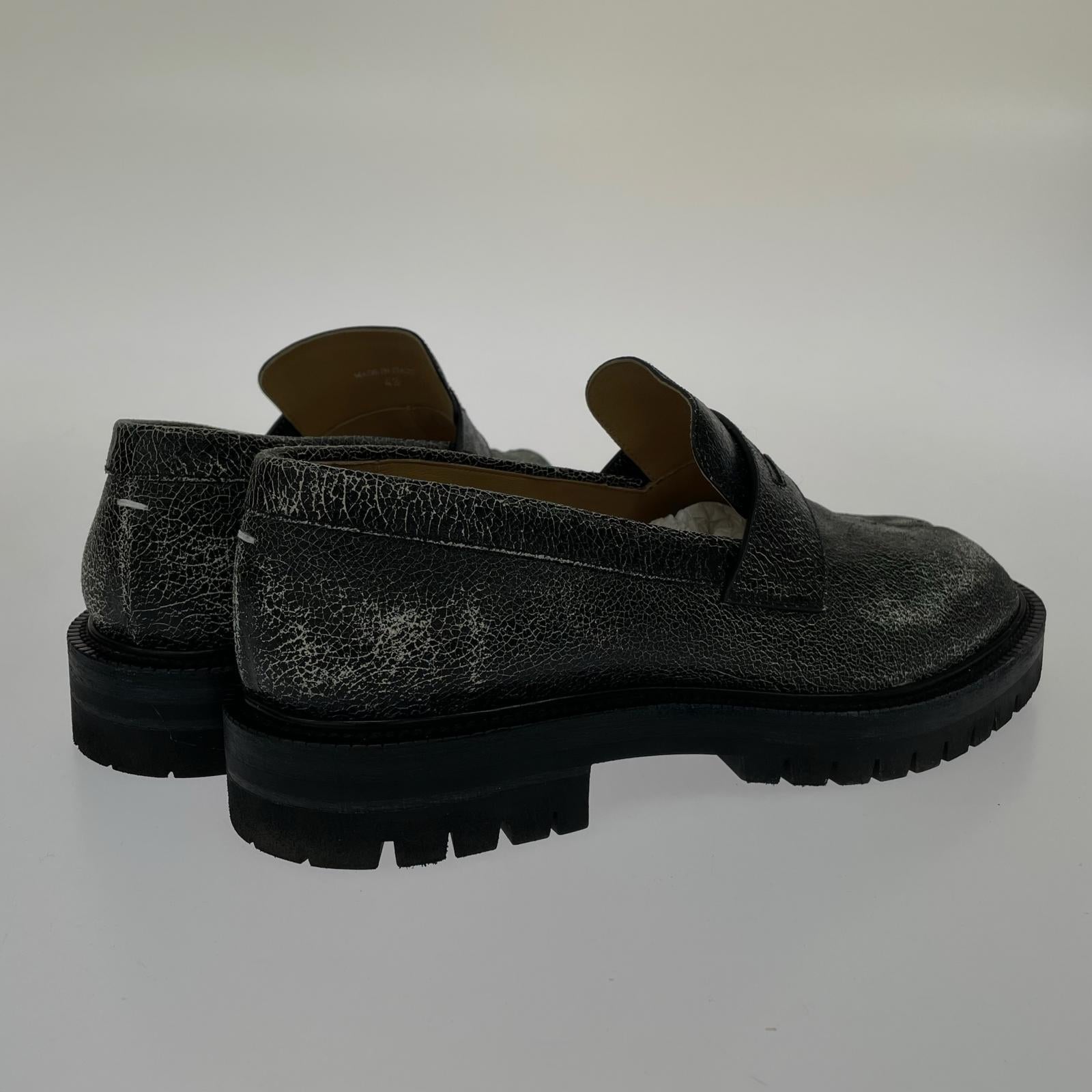 シューズ 25AW TABI COUNTY LOAFER クラック加工 43 ブラック