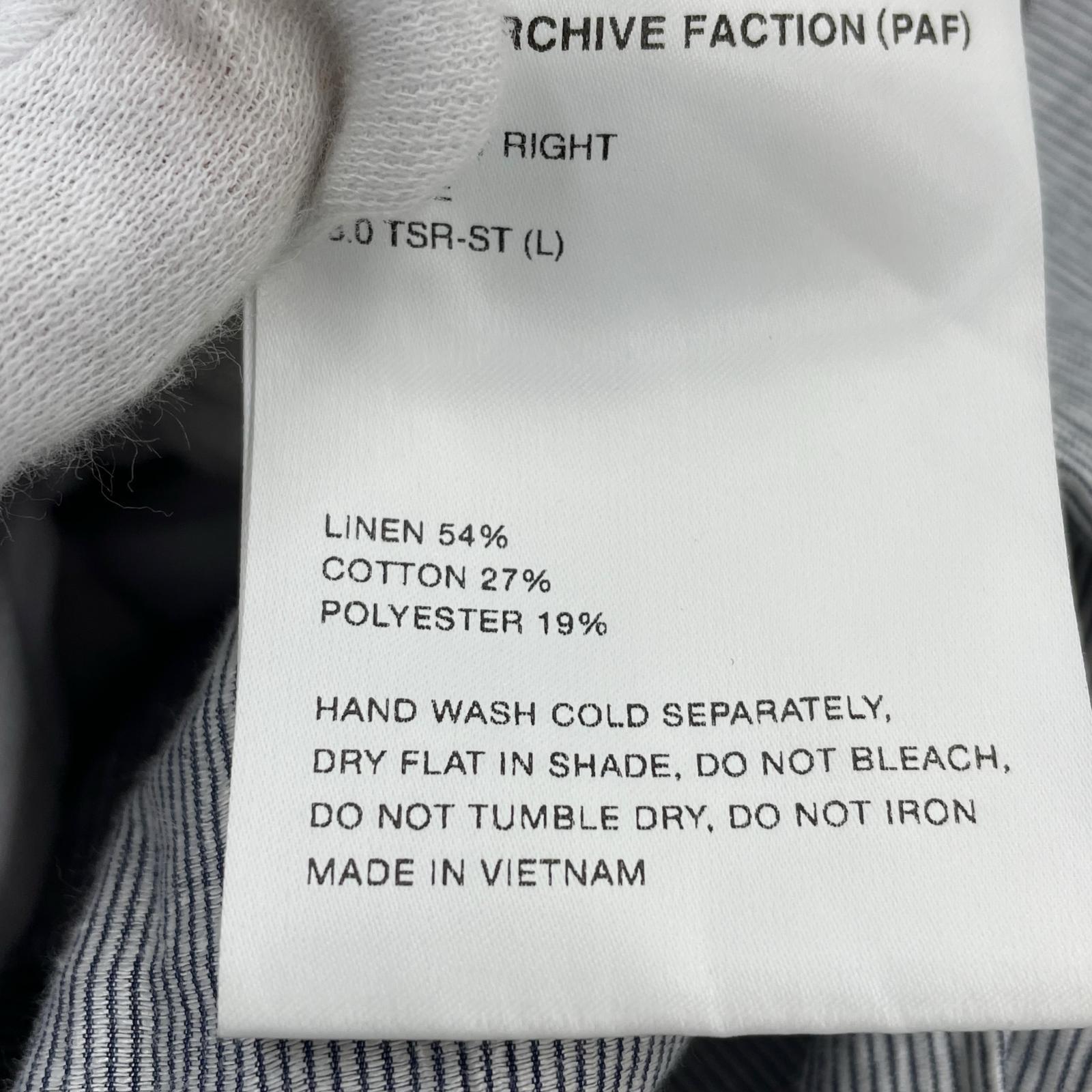 長袖シャツ POST ARCHIVE FACTION 8.0 Right shirt サイズL ブルー タグ付 L ブルー