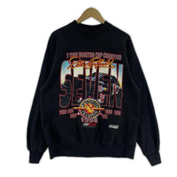 スウェット Hanes 90s レーシングプリント 黒(L) L ブラック