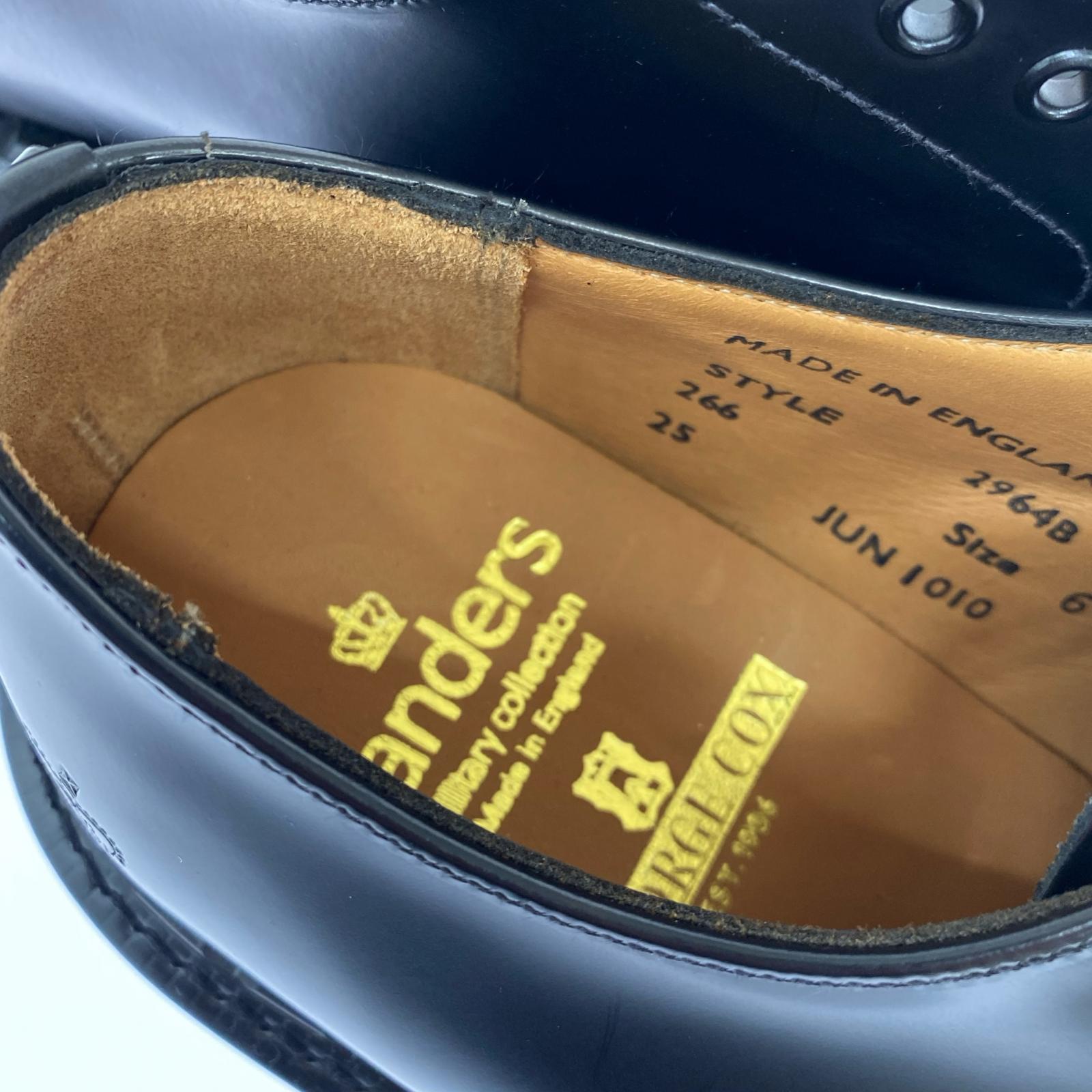 シューズ SANDERS×George Cox ミリタリーダービーシューズ UK6 1/2 ブラック ブラック