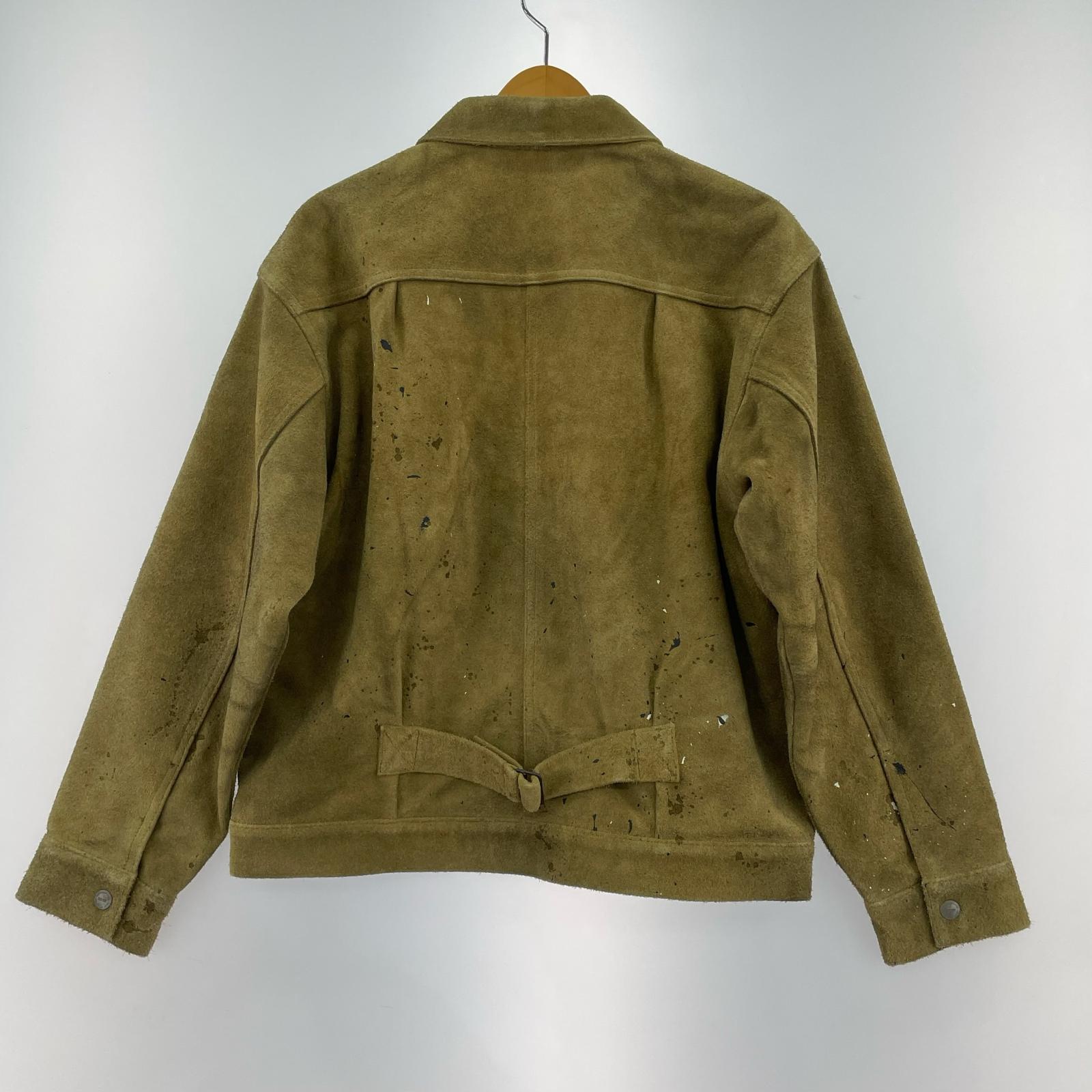 レザージャケット DRIP SUEDE JACKET SIZE:S BEIGE S カーキ