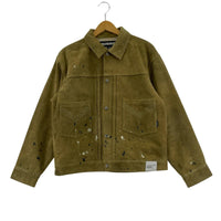 レザージャケット DRIP SUEDE JACKET SIZE:S BEIGE S カーキ