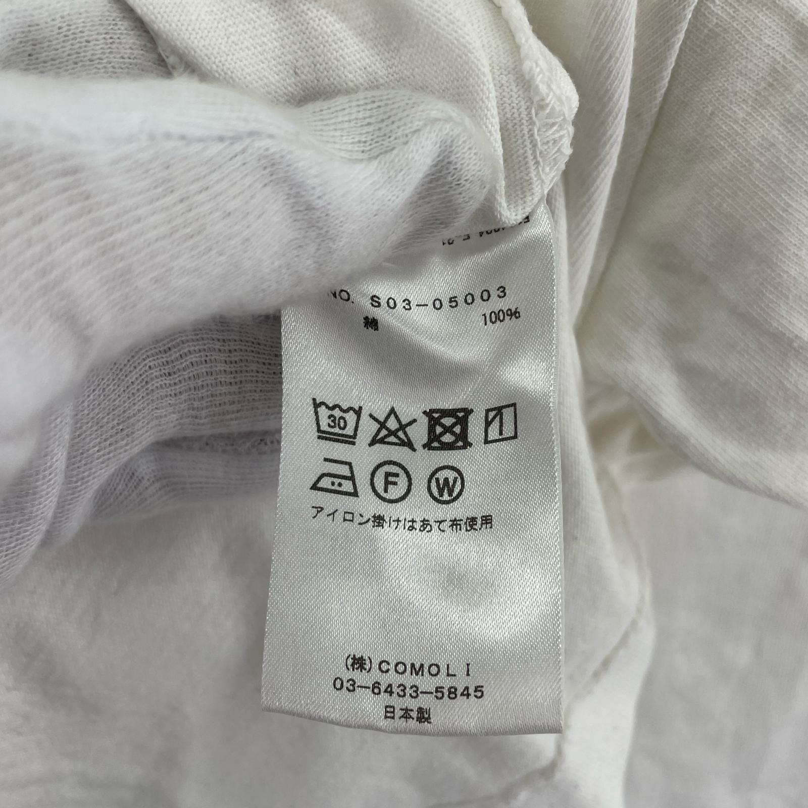 長袖Tシャツ COMOLI 20AW フットボールTee 2 ホワイト 2 ホワイト