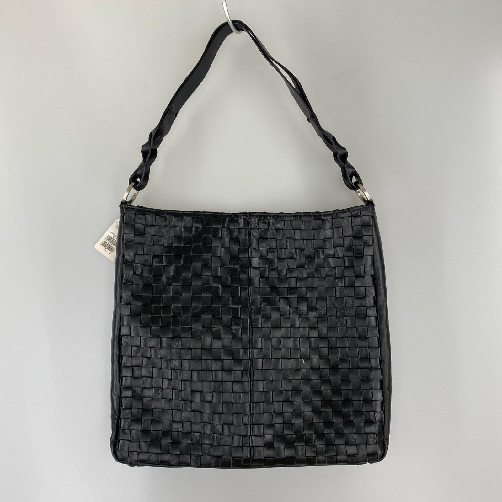 ショルダーバッグ CREATION LUSSET メッシュレザー 黒 ブラック