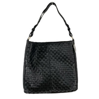 ショルダーバッグ CREATION LUSSET メッシュレザー 黒 ブラック