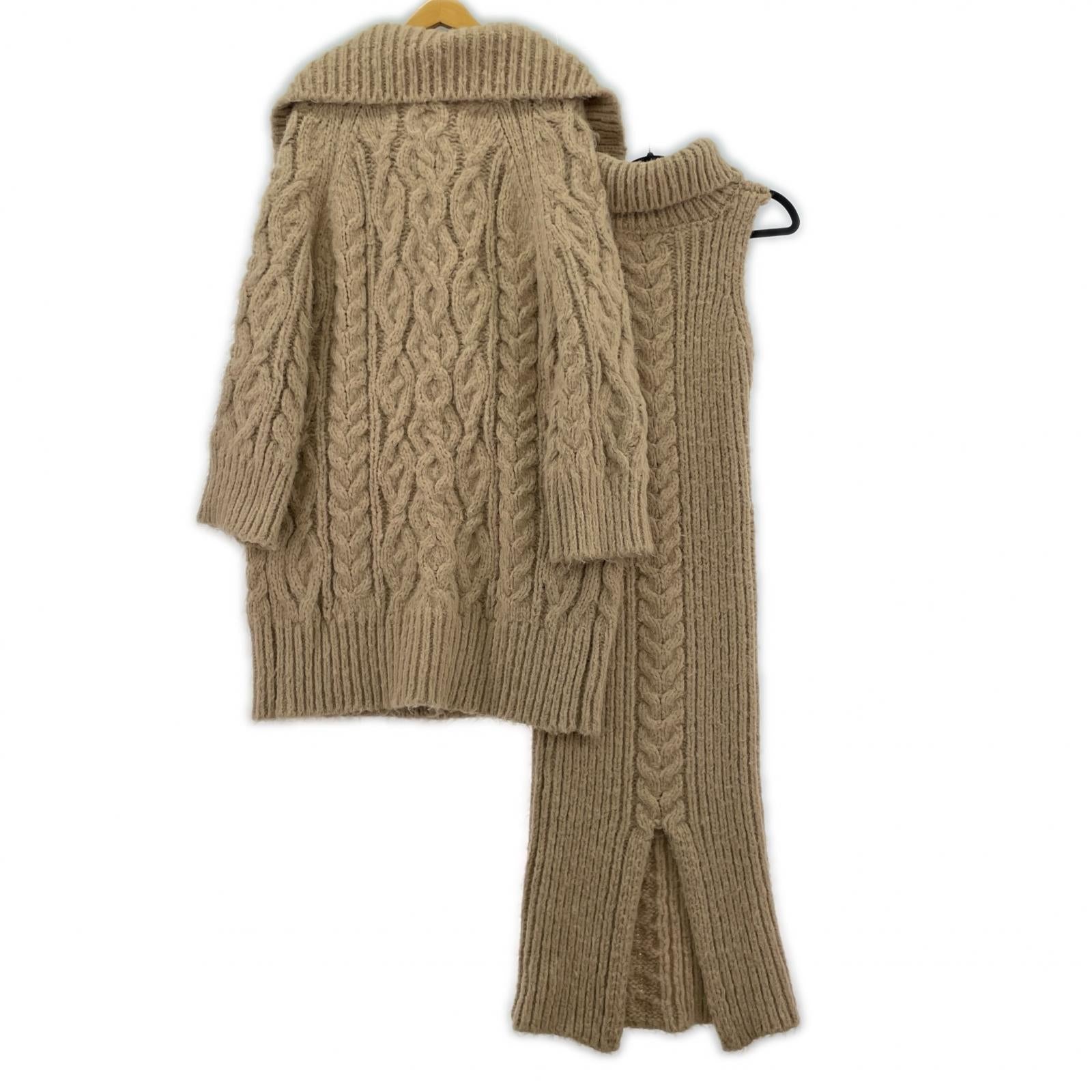 ワンピース AND MARY Jose knit cardigan set dress(F) フリー ベージュ