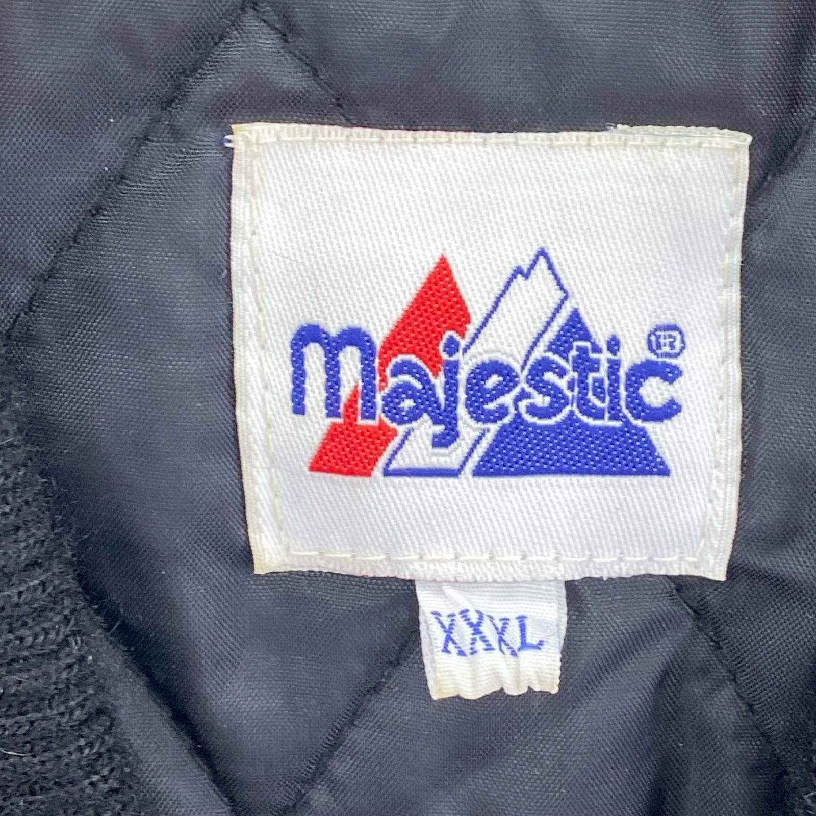 ジャケット majestic スタジャン /ヤンキース/袖レザー/XXXL ブラック