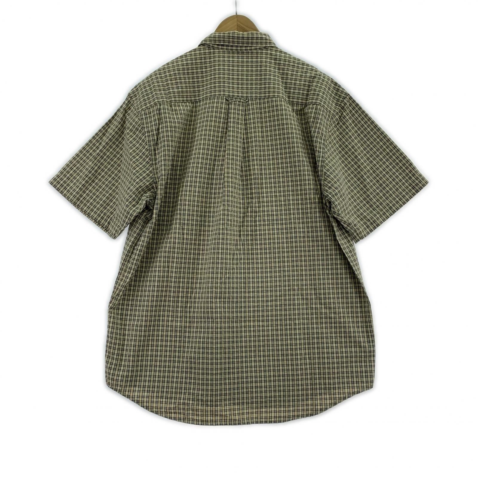 半袖シャツ チェック (M) M ベージュ