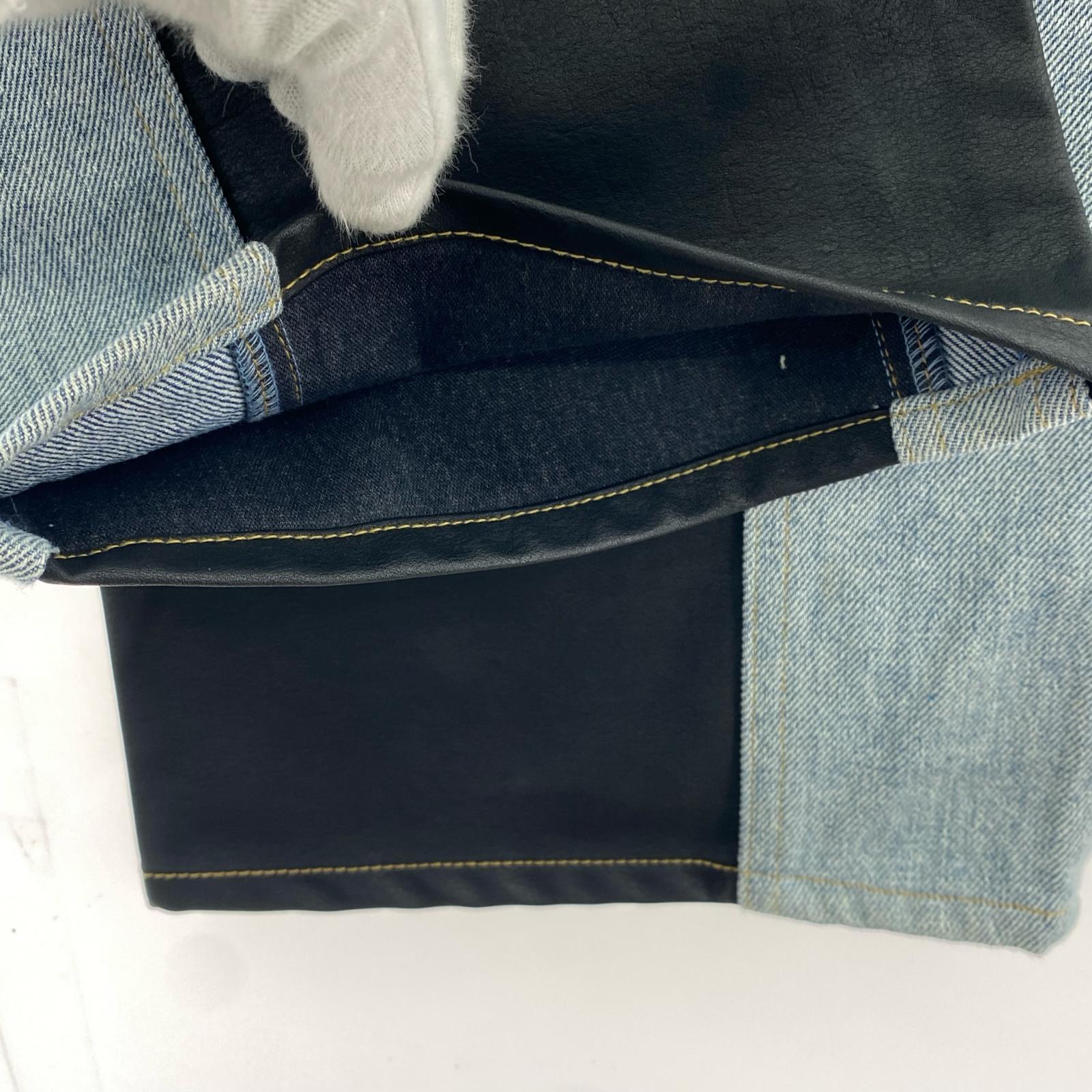 デニムパンツ BGHB レザー切り替えデニムパンツ M M ブルー