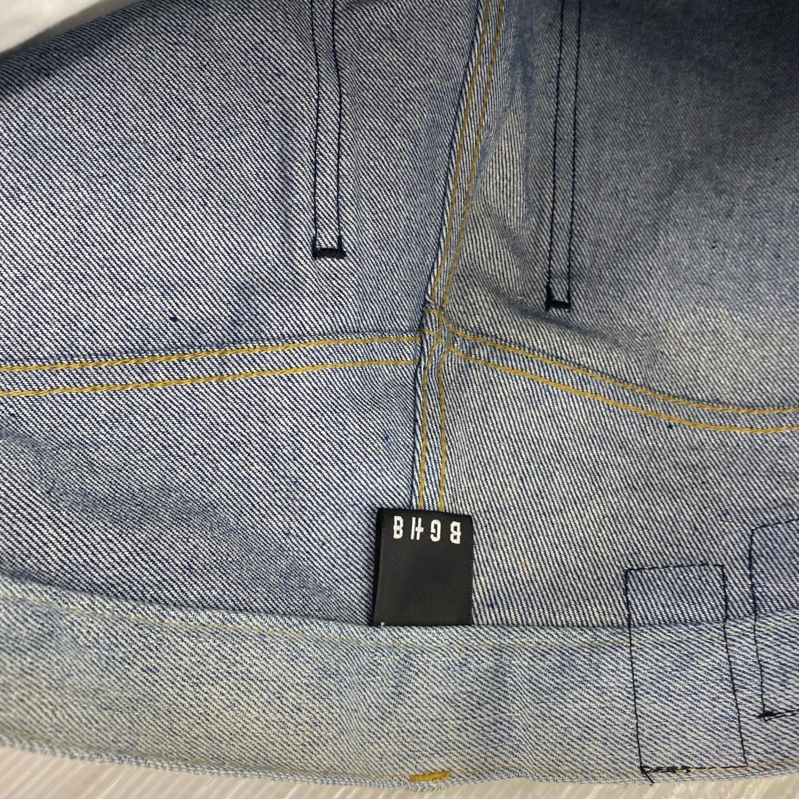 デニムパンツ BGHB レザー切り替えデニムパンツ M M ブルー