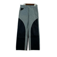 デニムパンツ BGHB レザー切り替えデニムパンツ M M ブルー