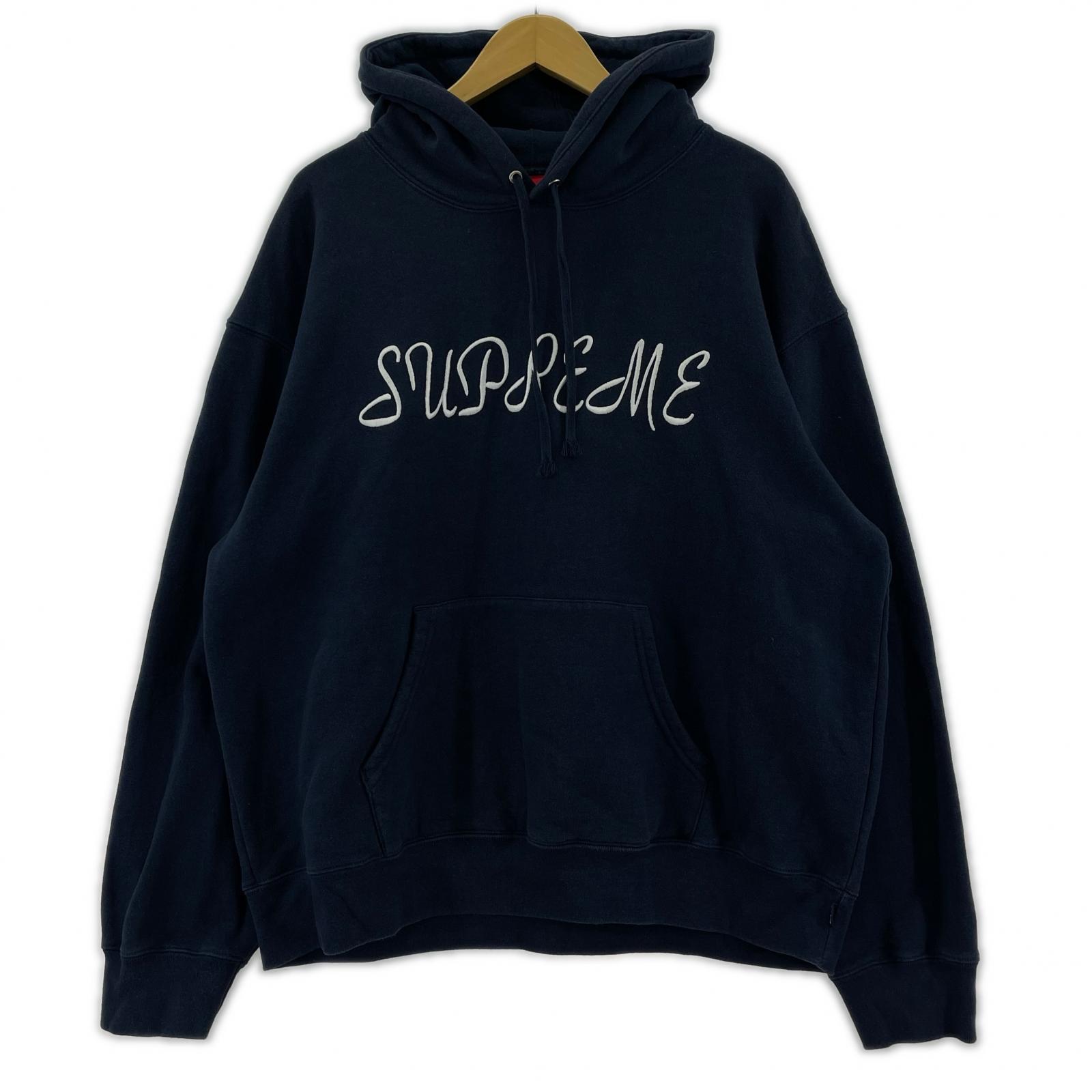 パーカー 23SS Script Hooded Sweatshirt NVY L L ネイビー