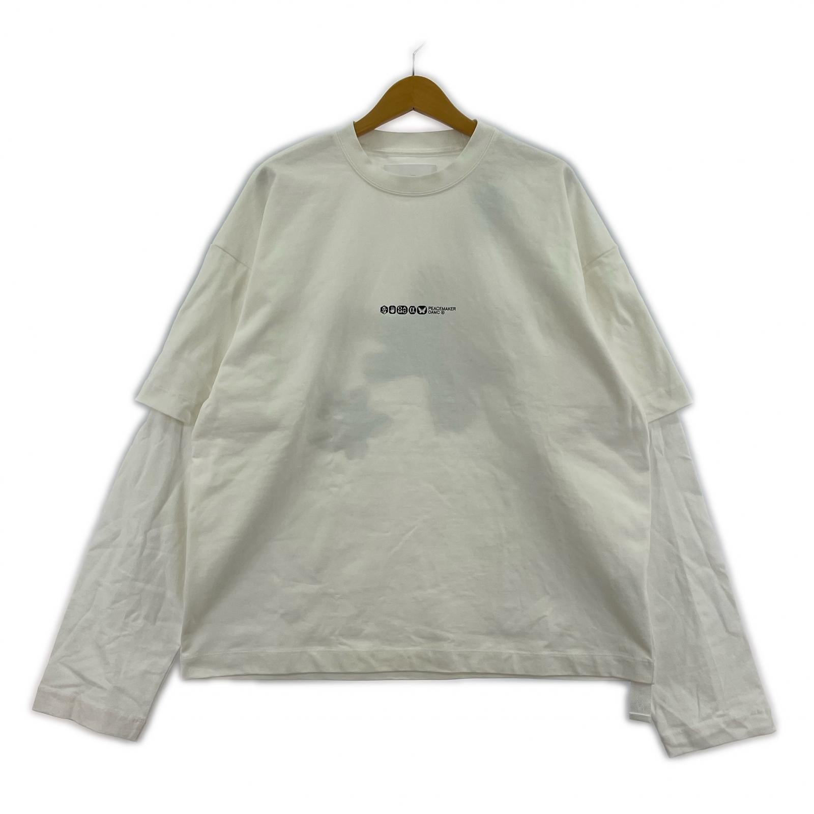 長袖Tシャツ OAMC PEACEMAKER ヘビーウェイトL/Sレイヤードカットソー S 白 S ホワイト
