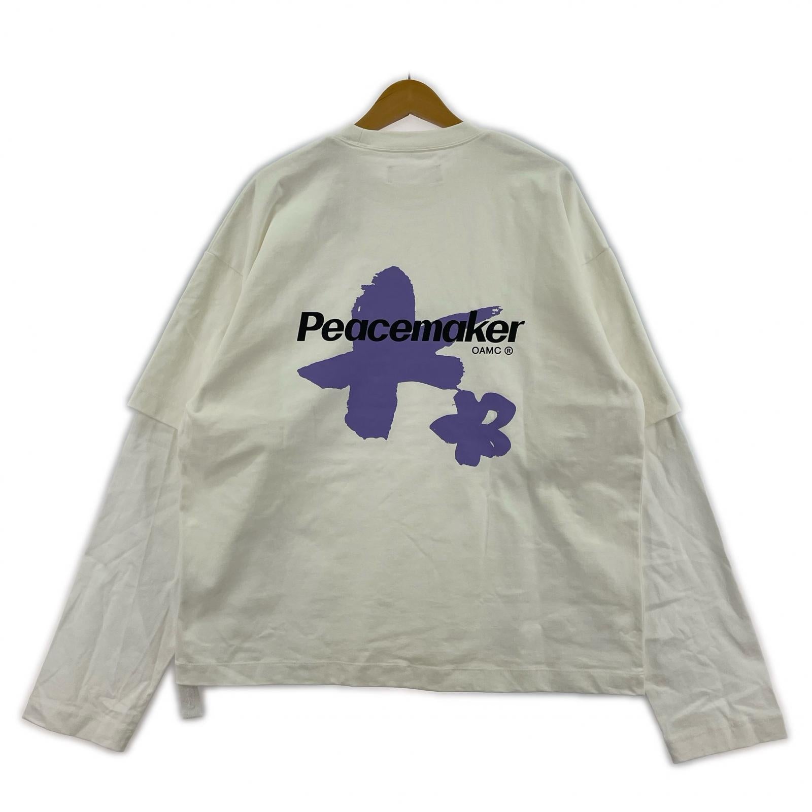 長袖Tシャツ OAMC PEACEMAKER ヘビーウェイトL/Sレイヤードカットソー S 白 S ホワイト