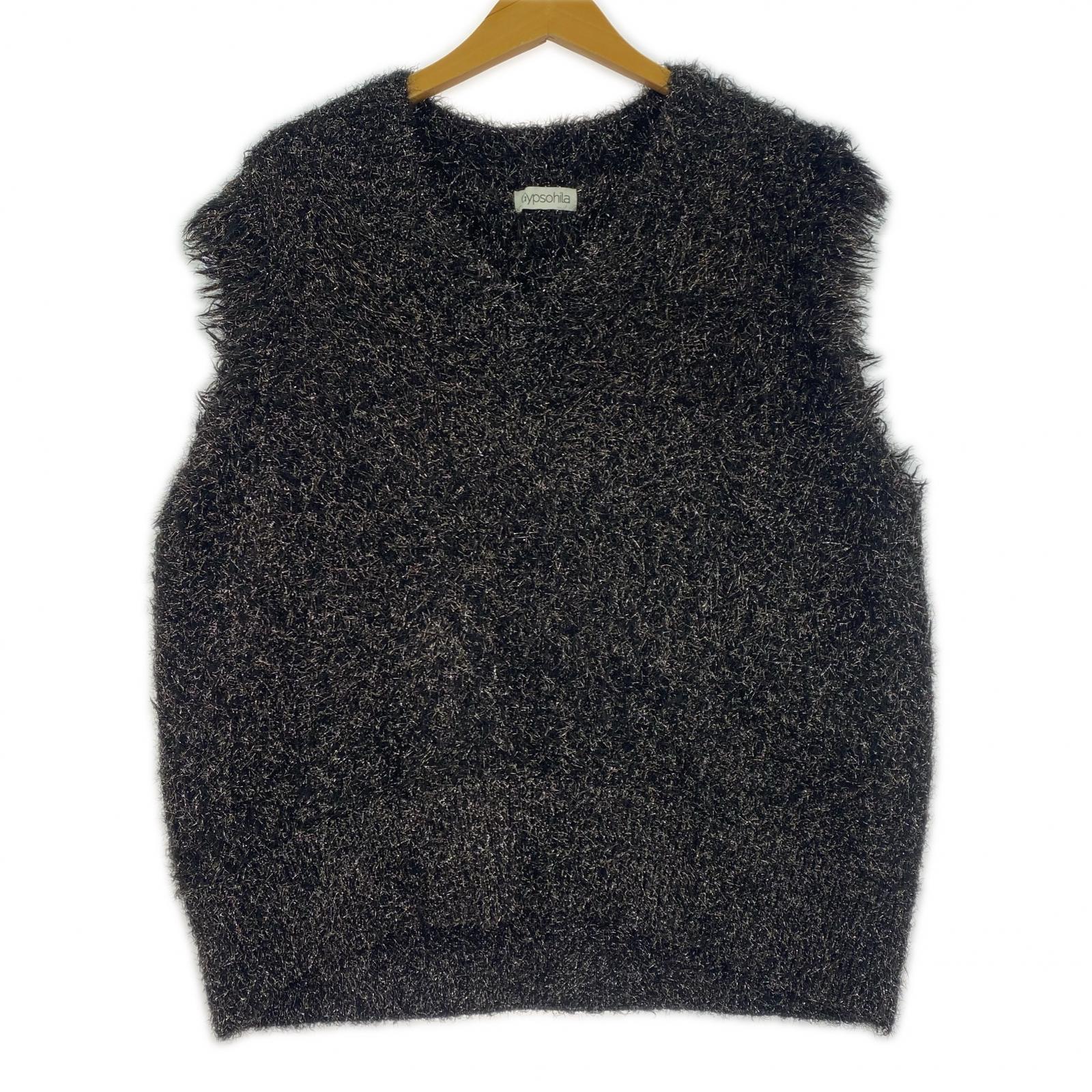 ニット Gypsohila Glitter Knit Vest 黒 ブラック