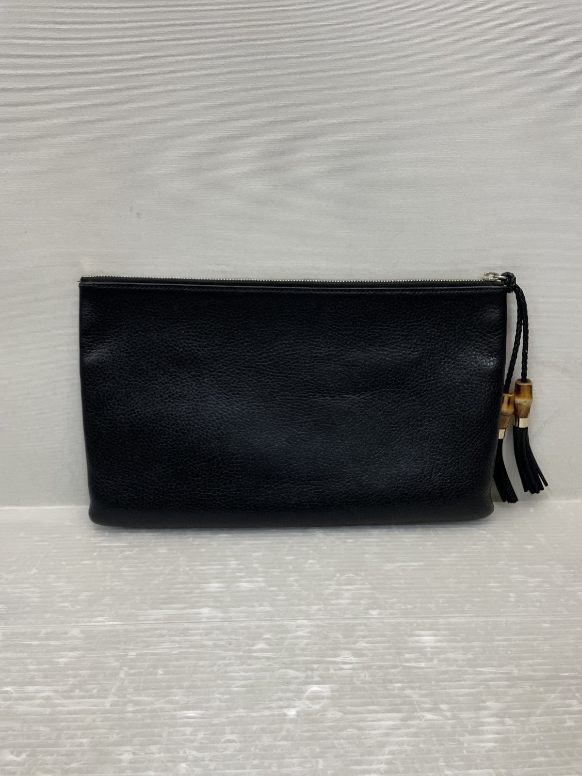 GUCCI バンブータッセル レザークラッチバッグ 黒 449653