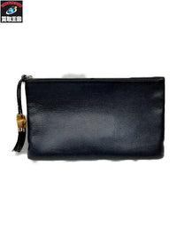 GUCCI バンブータッセル レザークラッチバッグ 黒 449653