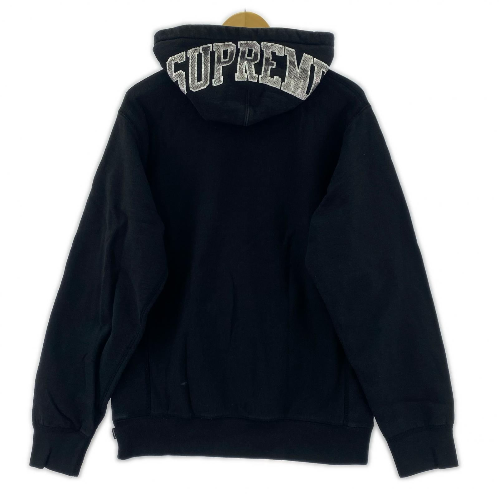 パーカー Supreme 19ss Sequin Arc Hooded Sweatshirt M ブラック M ブラック