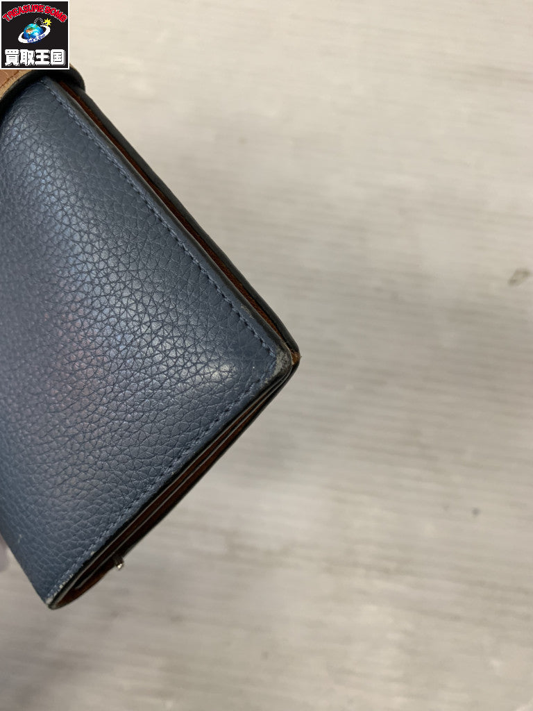 LOEWE バーティカルウォレット ラージ ネイビー