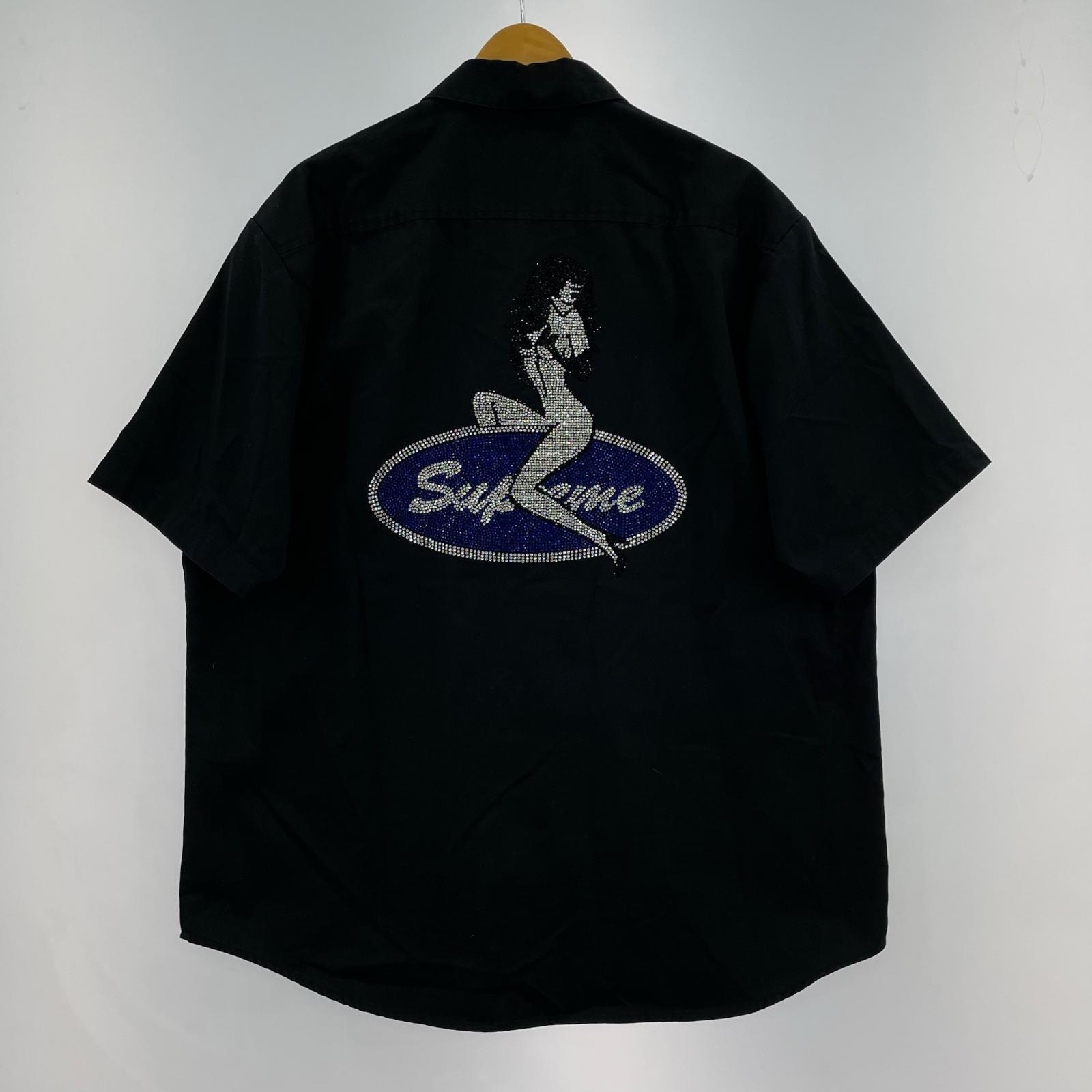 半袖シャツ 25ss Rhinestone Pin Up S/S Work Shirt L L ブラック